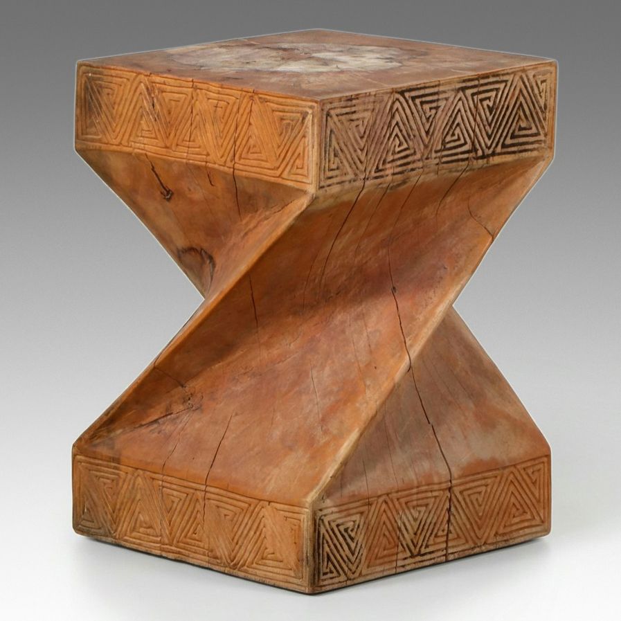 Indonesian Tribal Dayak Style "Aso" Double Dragon Pedestal Table