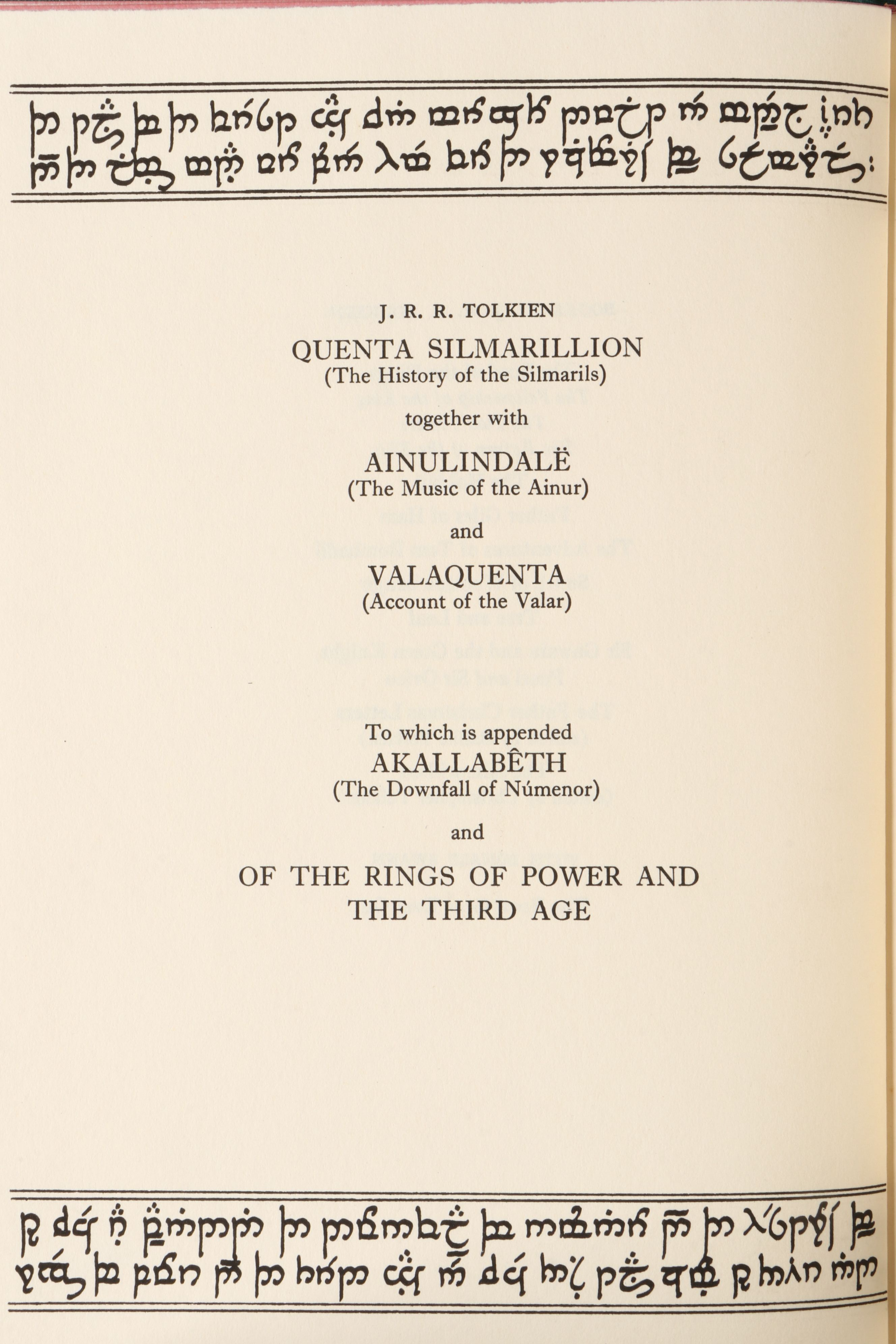First American Printing "The Silmarillion" by J. R. R. Tolkien with Map, 1977