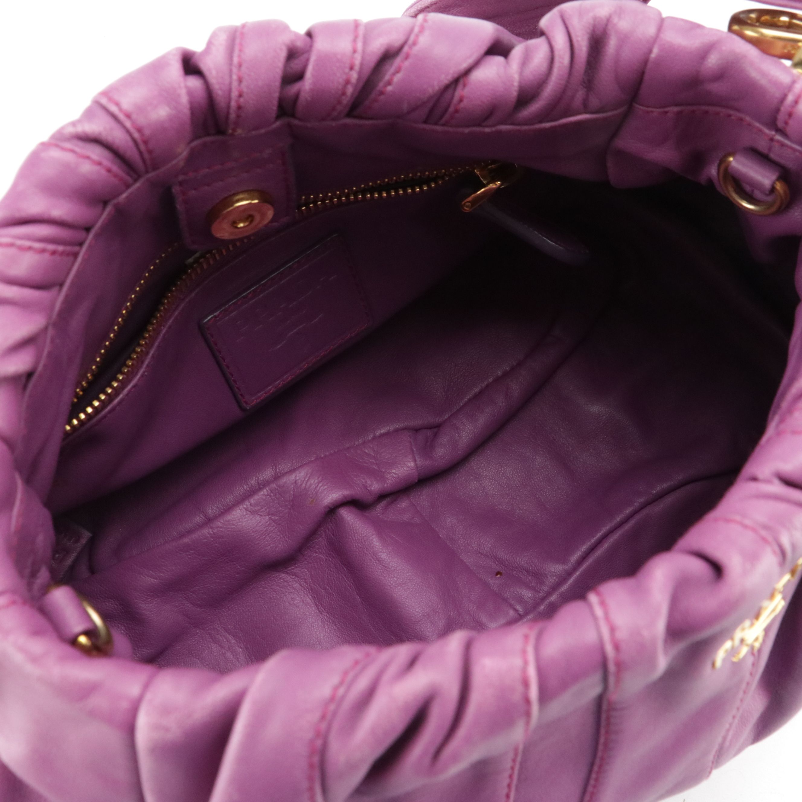 Prada Two-Way Bag in Bright Lilac Wavy Stripes Quilted Nappa Leather