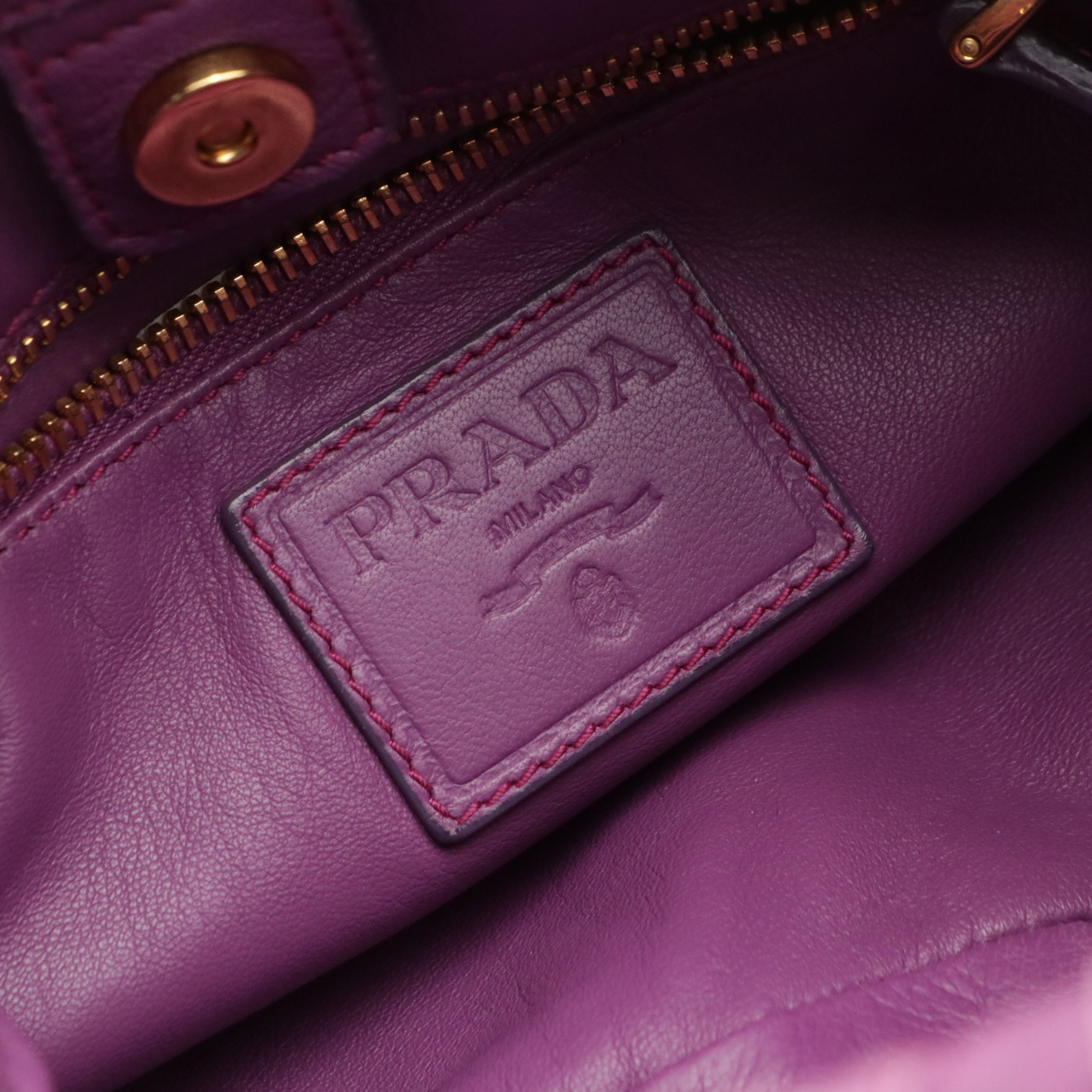 Prada Two-Way Bag in Bright Lilac Wavy Stripes Quilted Nappa Leather