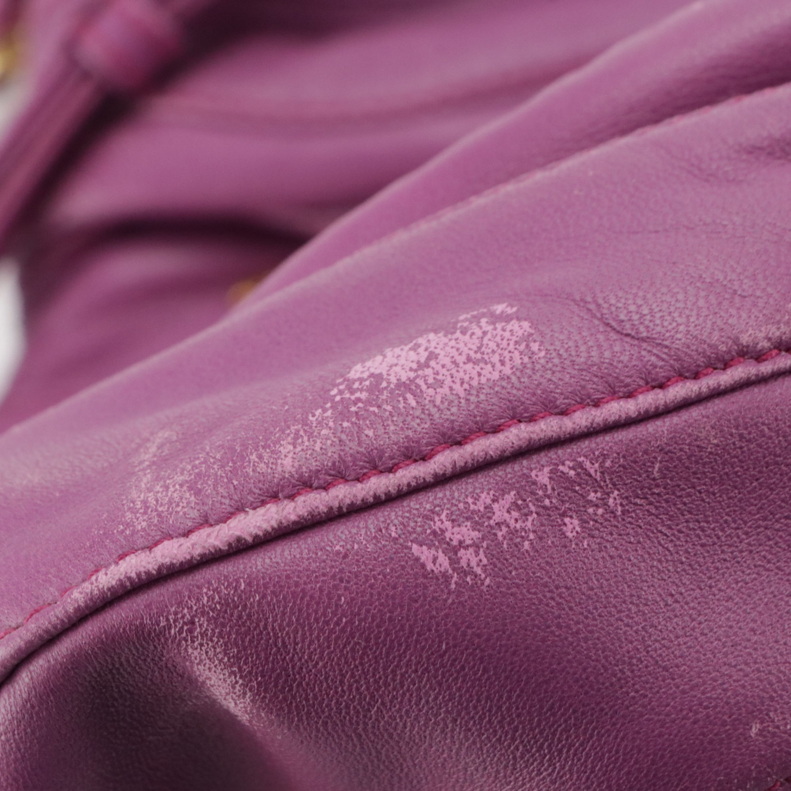 Prada Two-Way Bag in Bright Lilac Wavy Stripes Quilted Nappa Leather