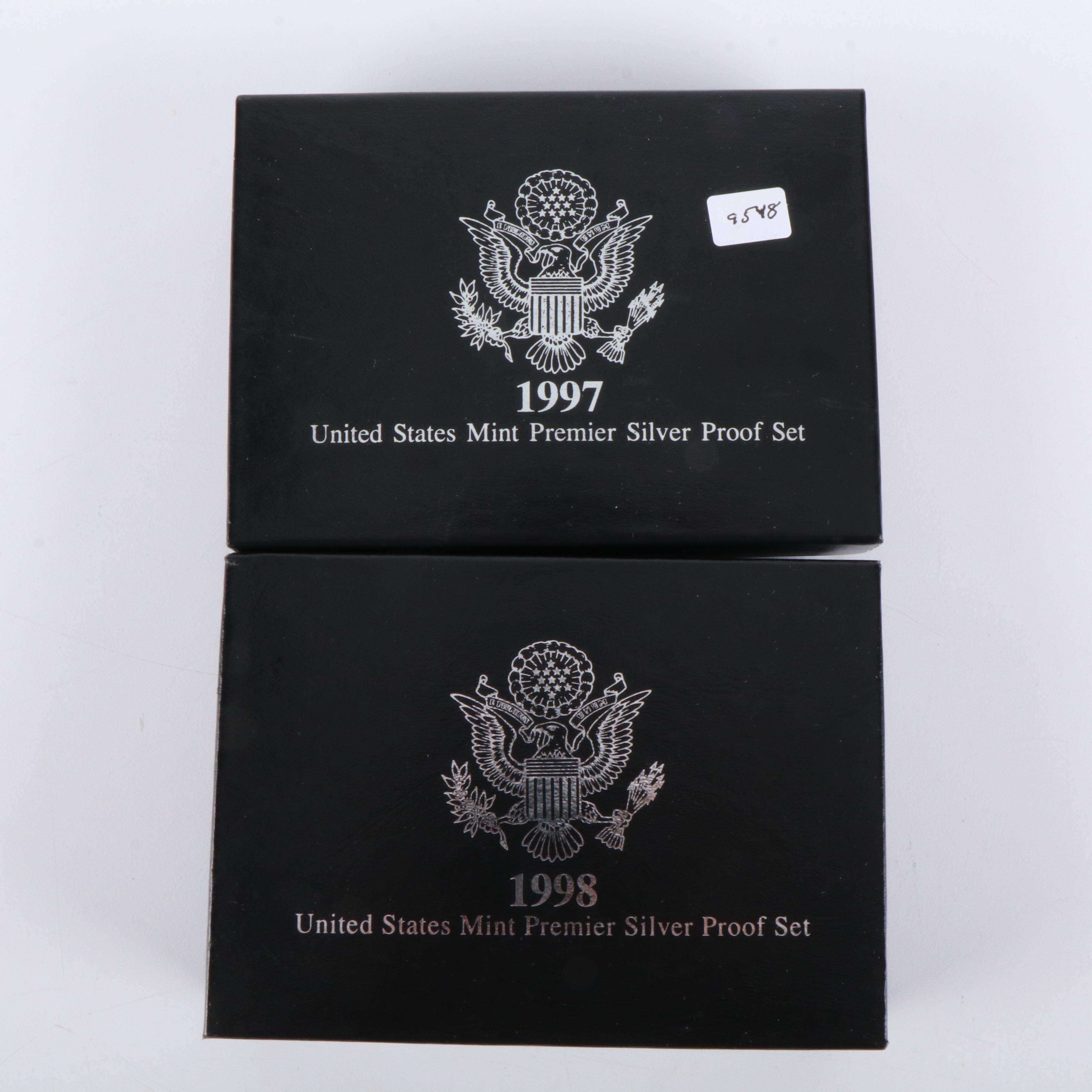 Two Modern Premier Silver Proof Sets ,1997 and 1998