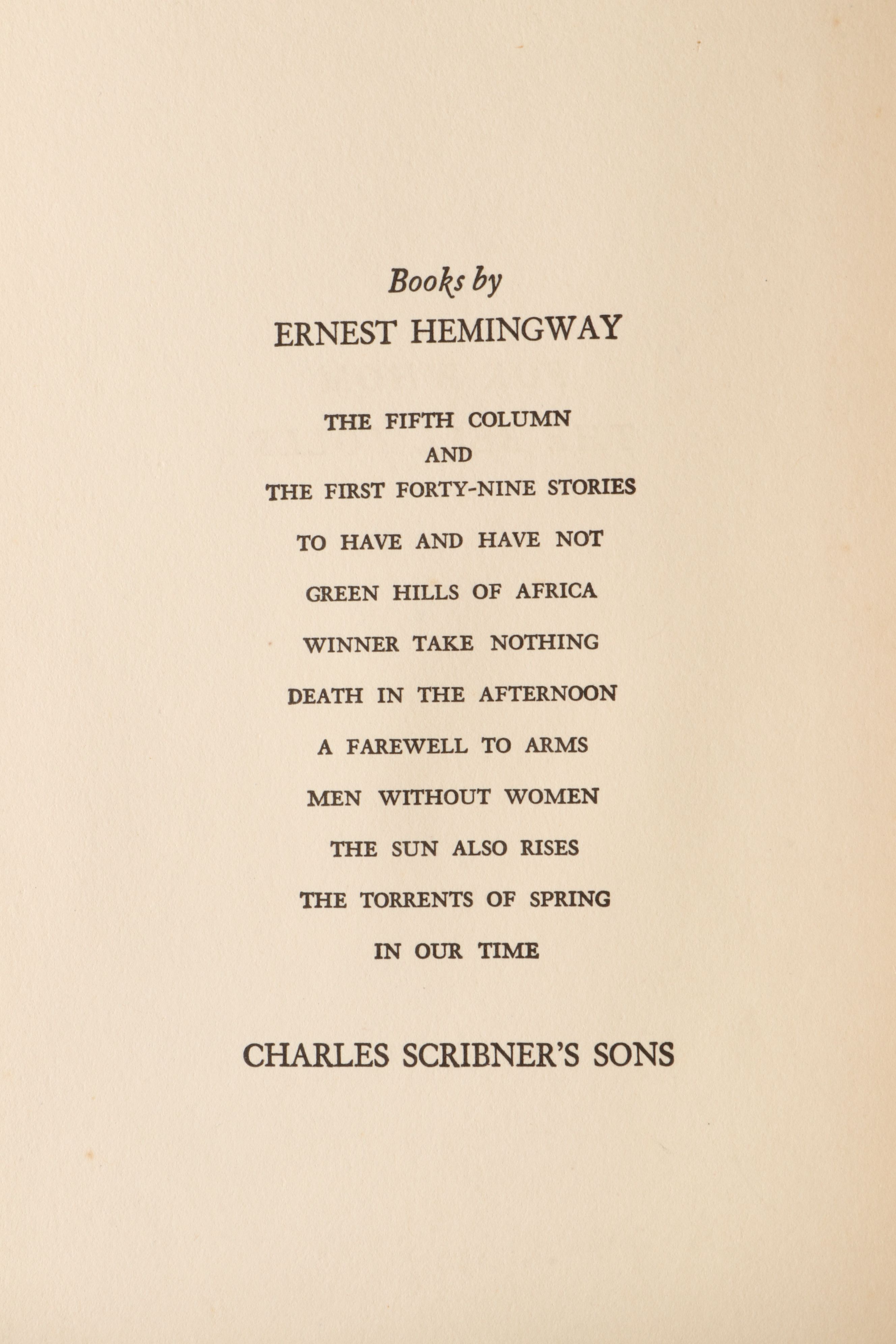 First Printing "For Whom the Bell Tolls" by Ernest Hemingway, 1940