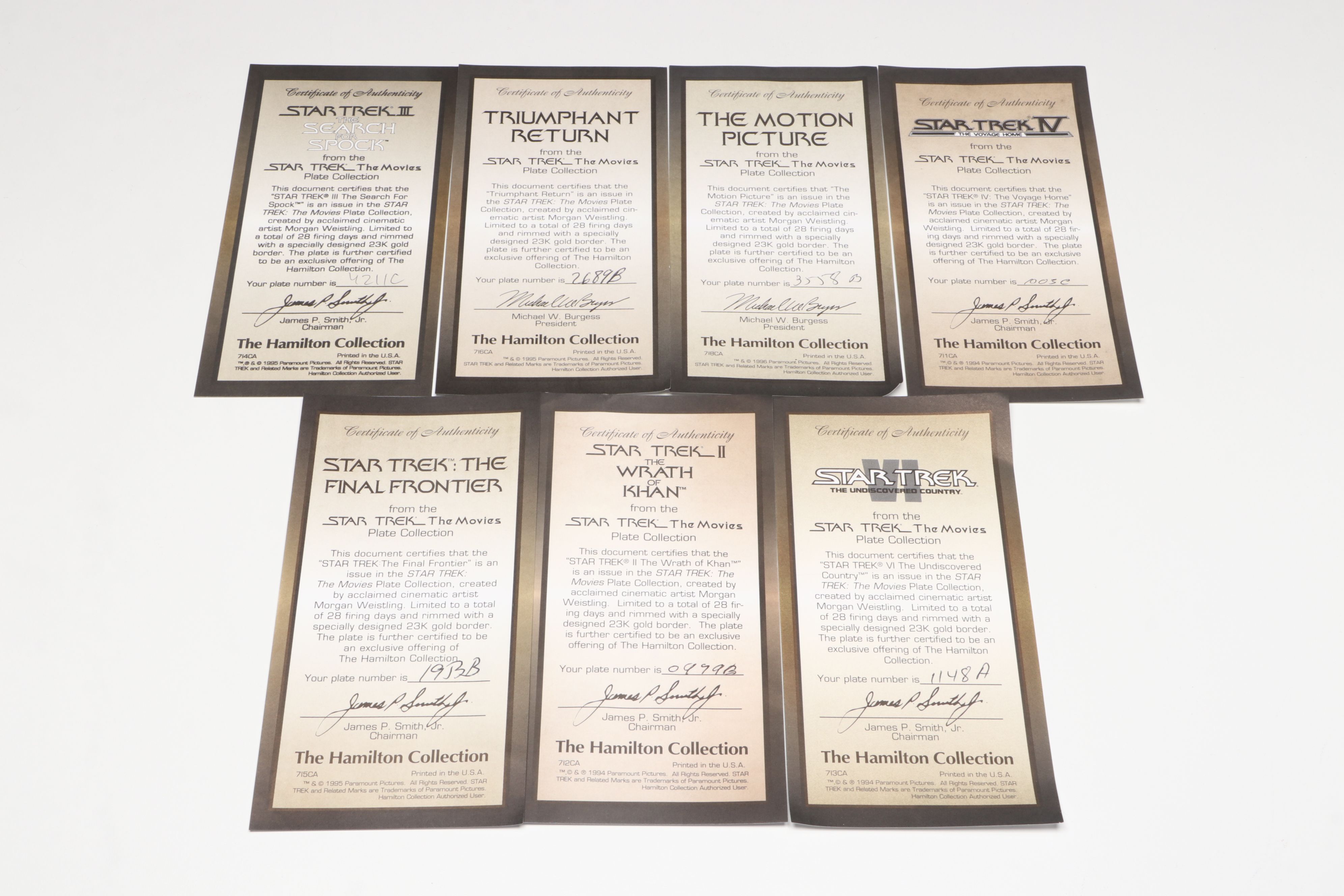 "Star Trek: The Movies" Collector Plates