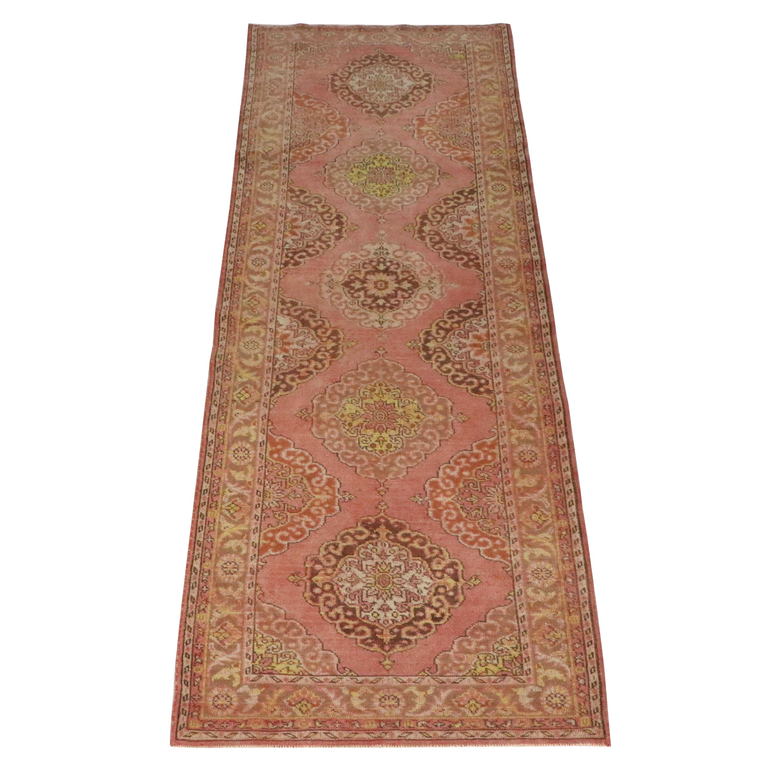 4'10 x 13'3 Hand-Knotted Turkish Oushak Long Rug