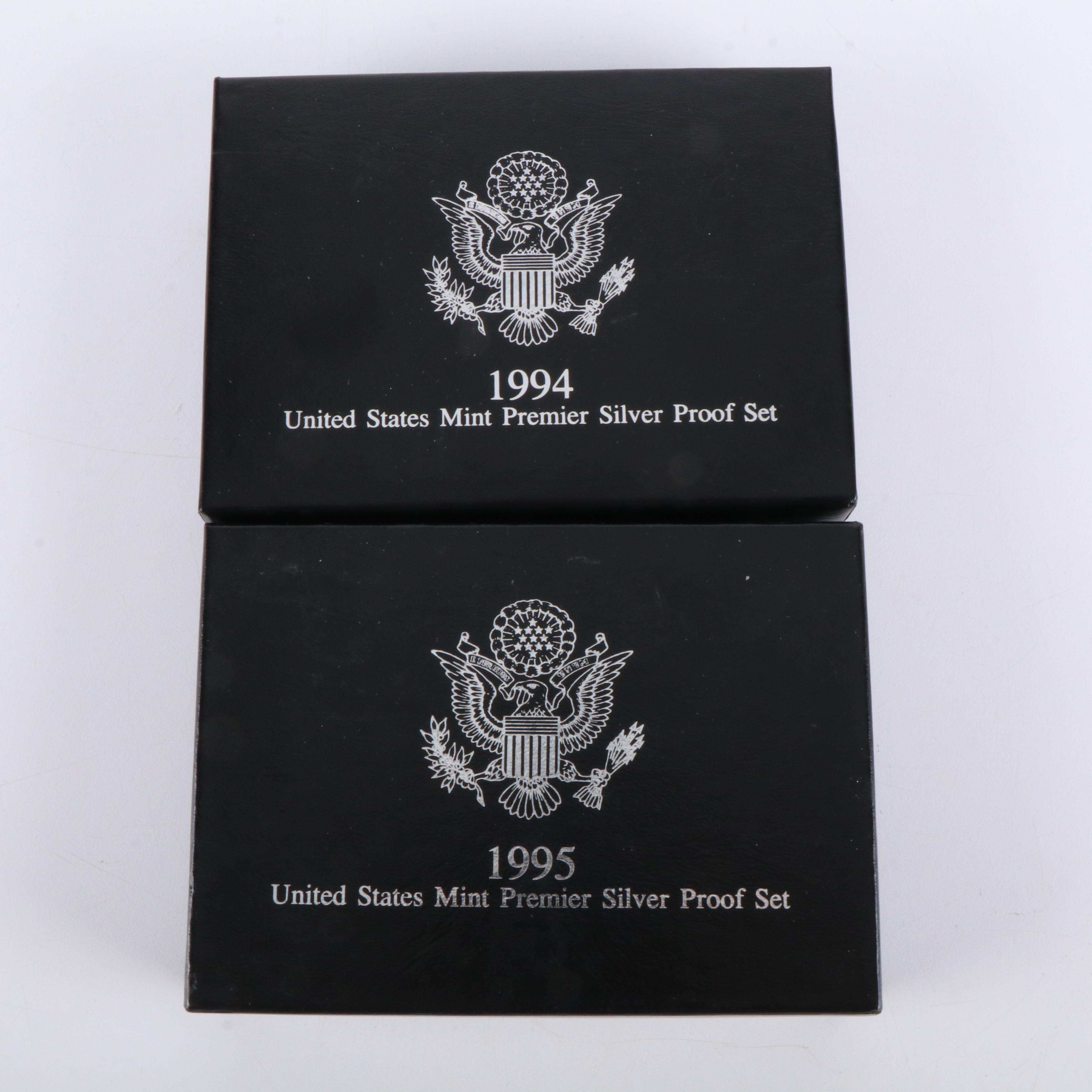 Two Modern Premier Silver Proof Sets 1994 and 1995