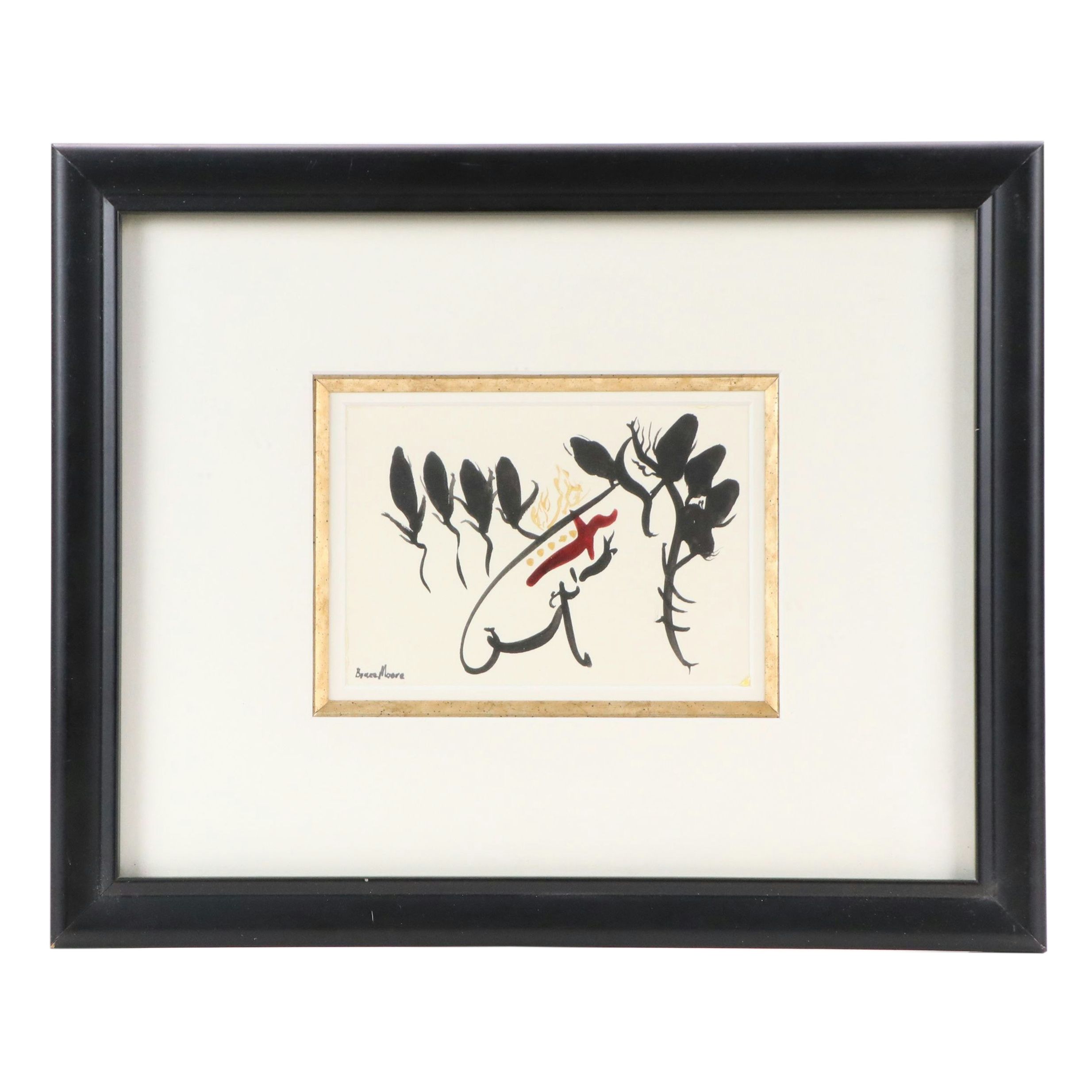 Bruce Moore Abstract Watercolor Painting, Late 20th or 21st Century