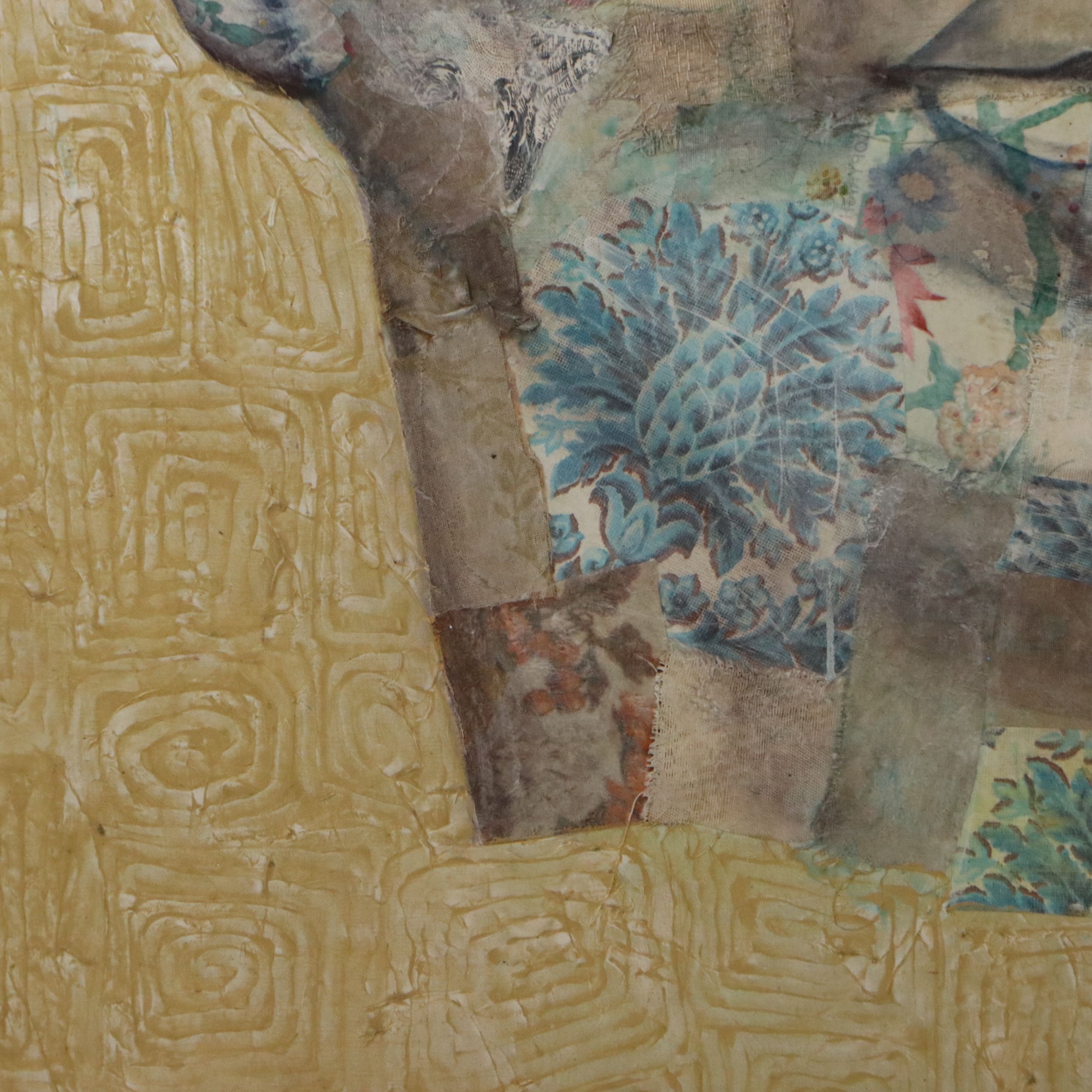 Bressler Mixed Media Painting of Head of David, 1987