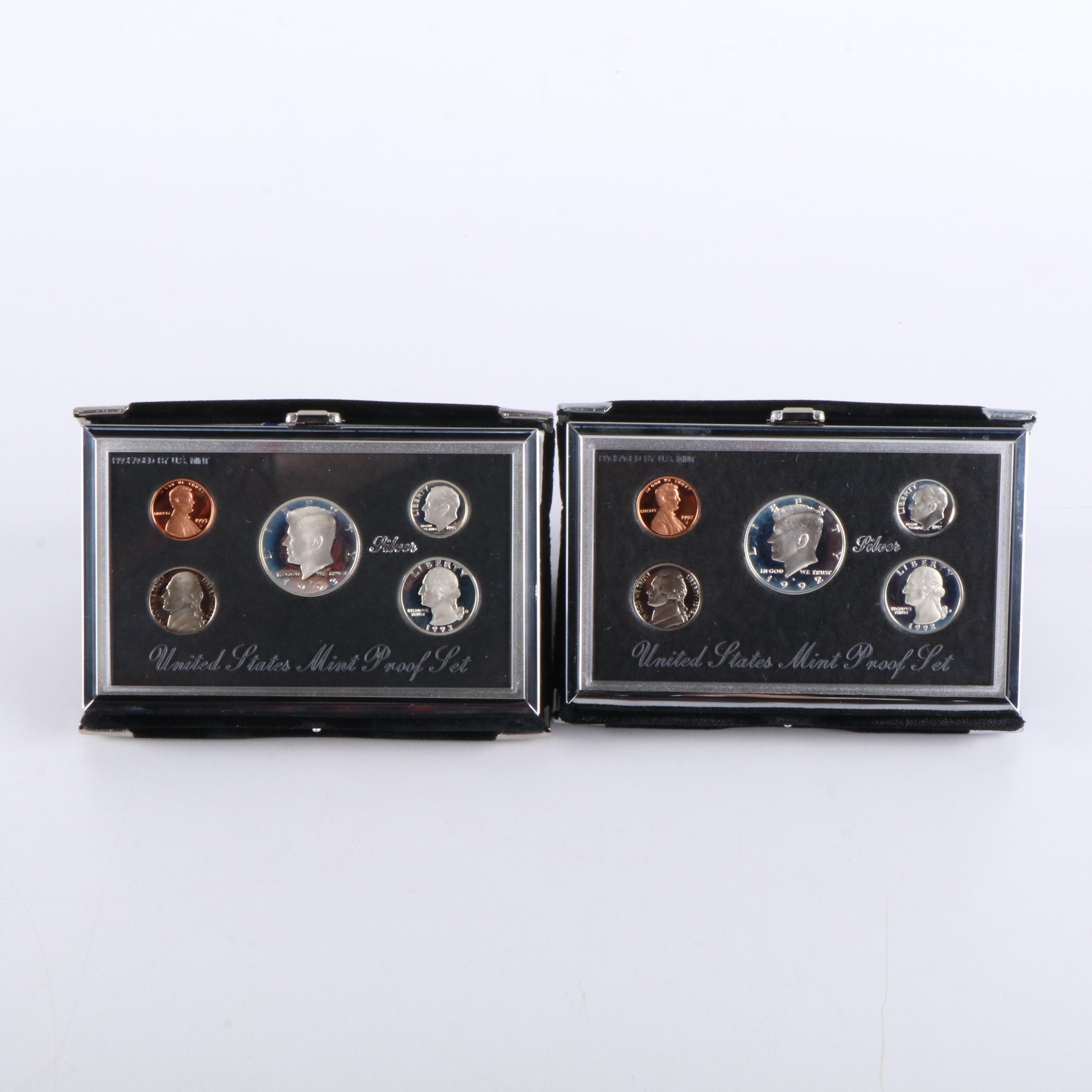 Two Modern Premier Slver Proof Sets, 1992 and 1993