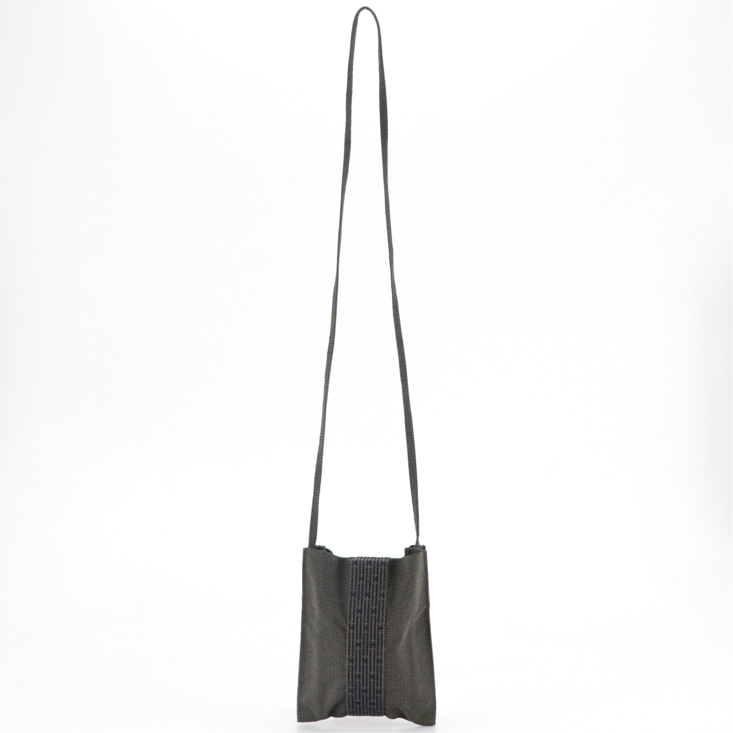 Hermès Herline Crossbody Bag in Grey/Black Nylon Canvas