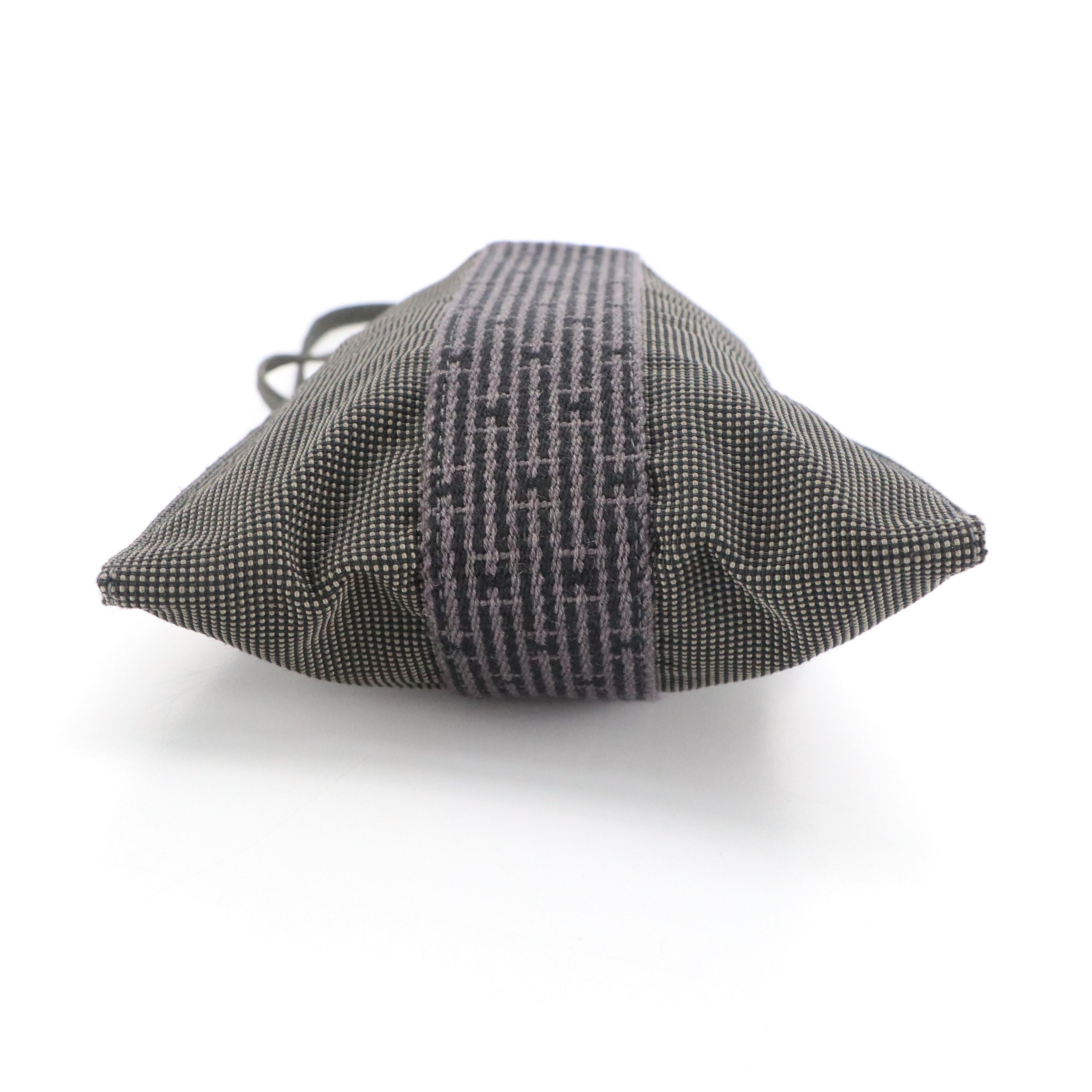 Hermès Herline Crossbody Bag in Grey/Black Nylon Canvas