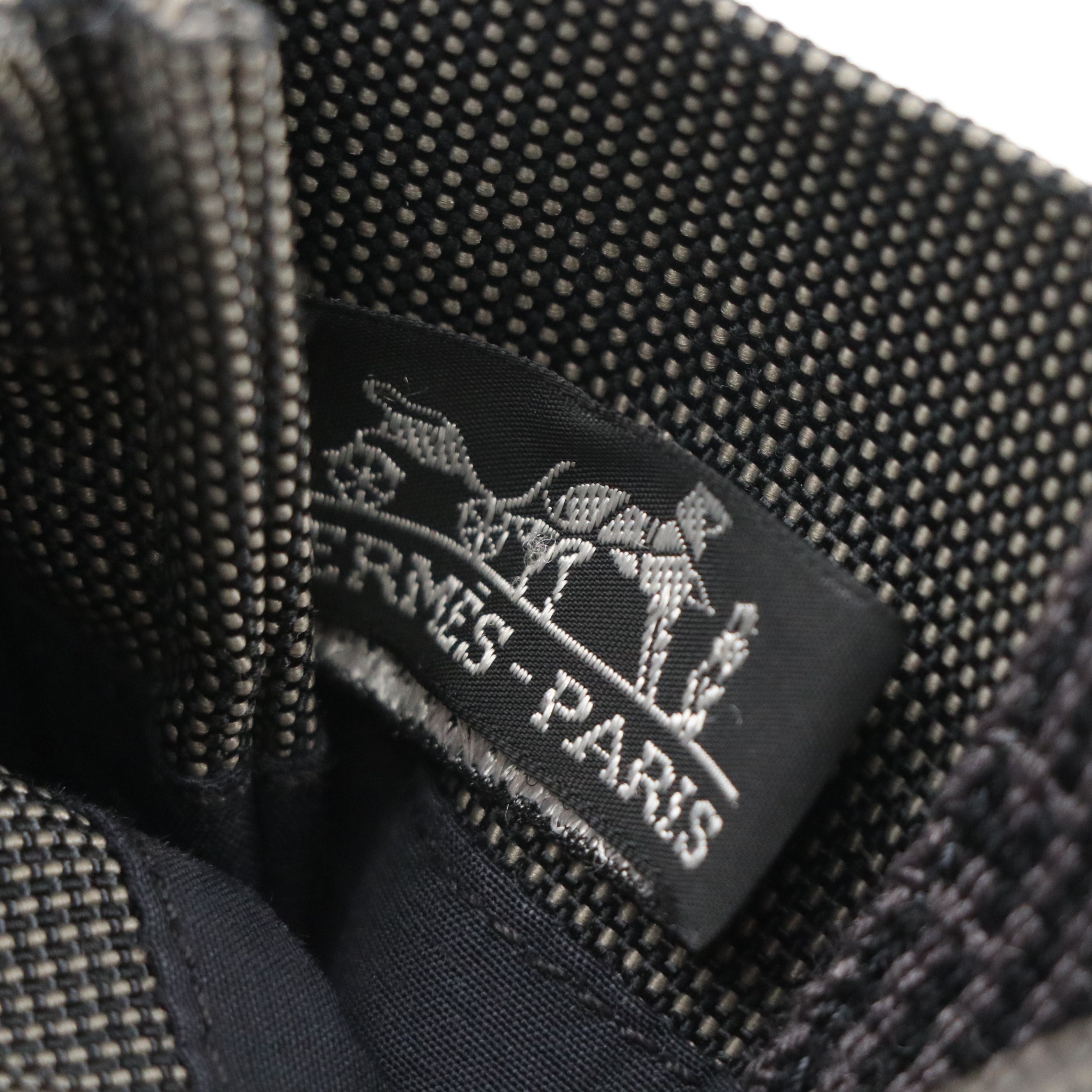 Hermès Herline Crossbody Bag in Grey/Black Nylon Canvas