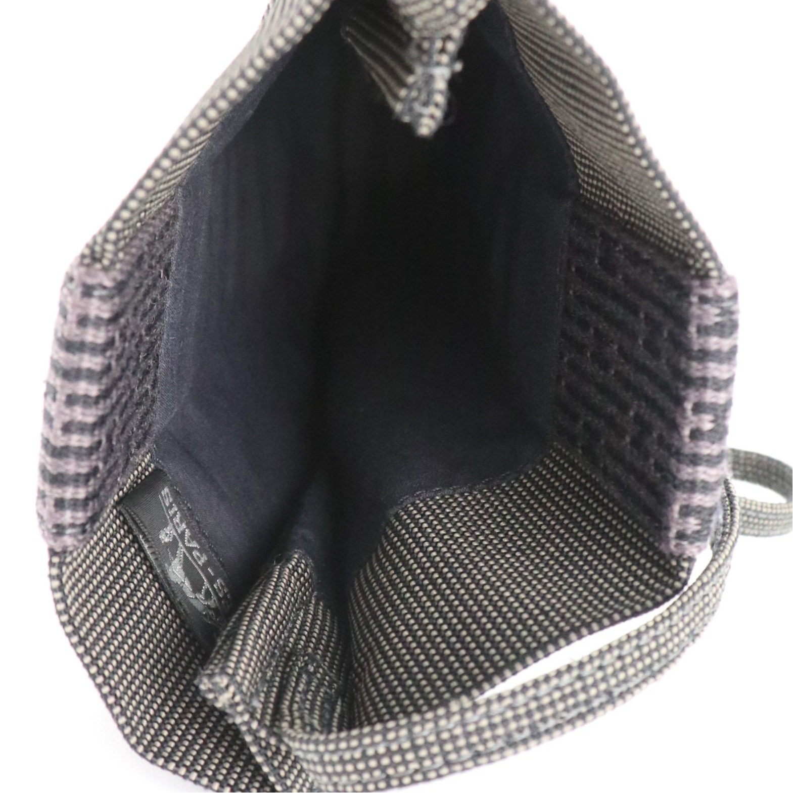 Hermès Herline Crossbody Bag in Grey/Black Nylon Canvas