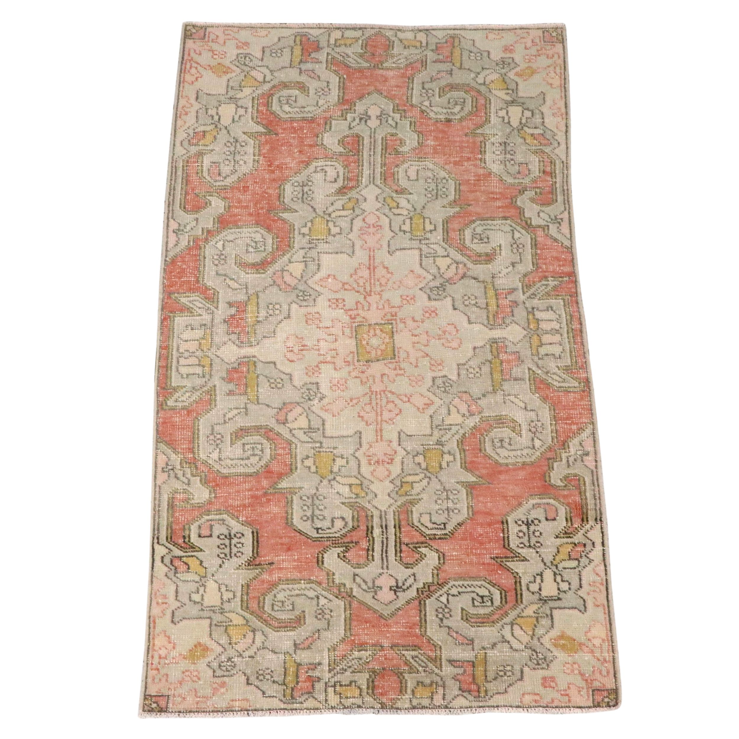 3'9 x 6'10 Hand-Knotted Turkish Oushak Area Rug