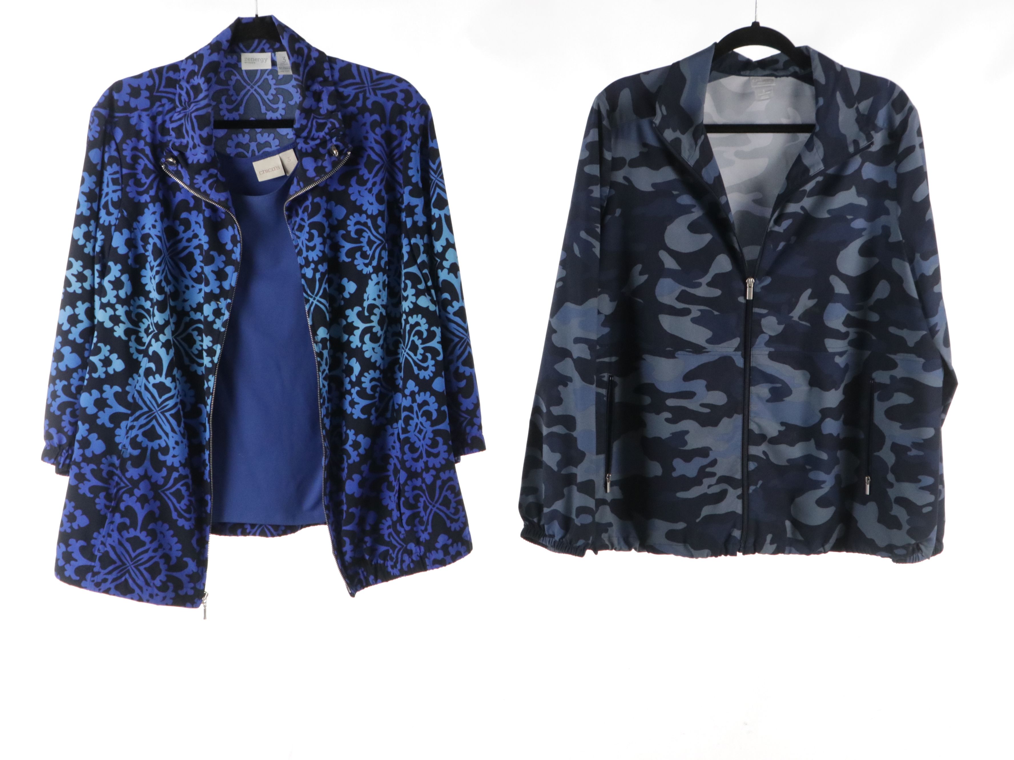 Chico's Printed Zipper Front Jackets and Tank Top