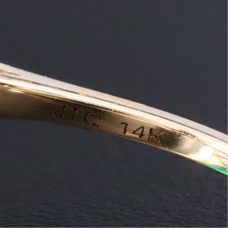 14K 2.90 CT Lab Grown Emerald and Moissanite Ring