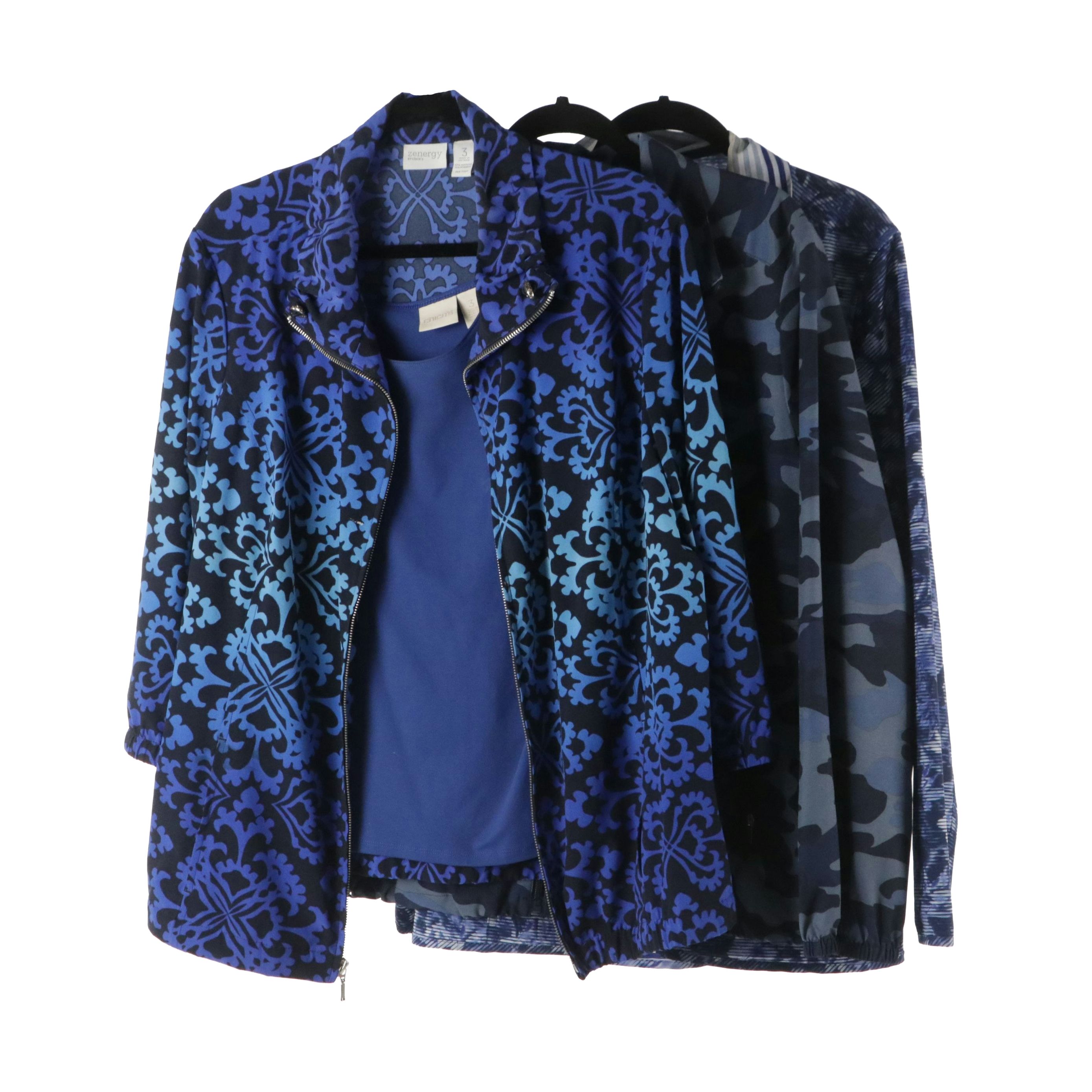 Chico's Printed Zipper Front Jackets and Tank Top