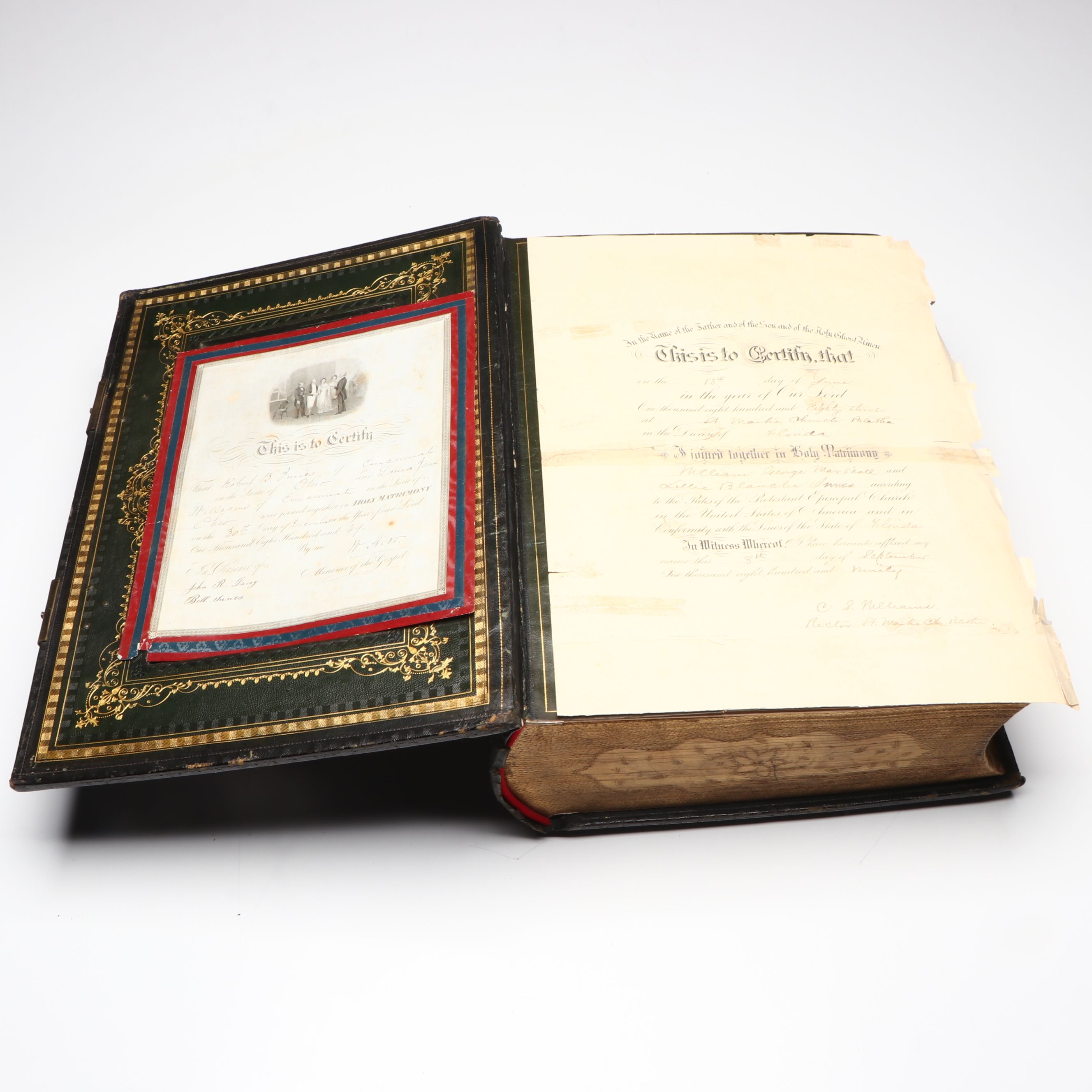 Finely Bound Self-Interpreting Bible Introduced by John Brown, Mid-19th Century