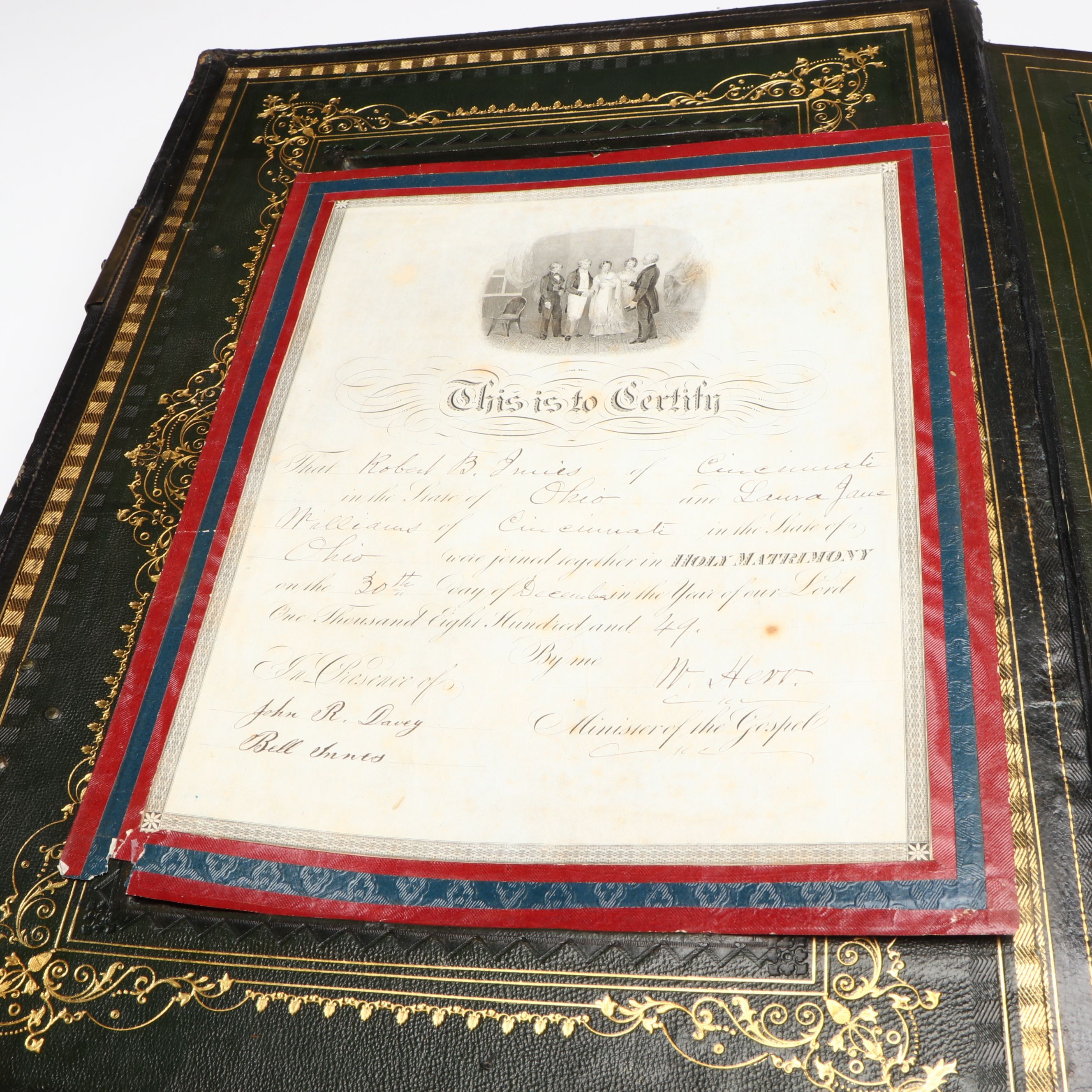 Finely Bound Self-Interpreting Bible Introduced by John Brown, Mid-19th Century