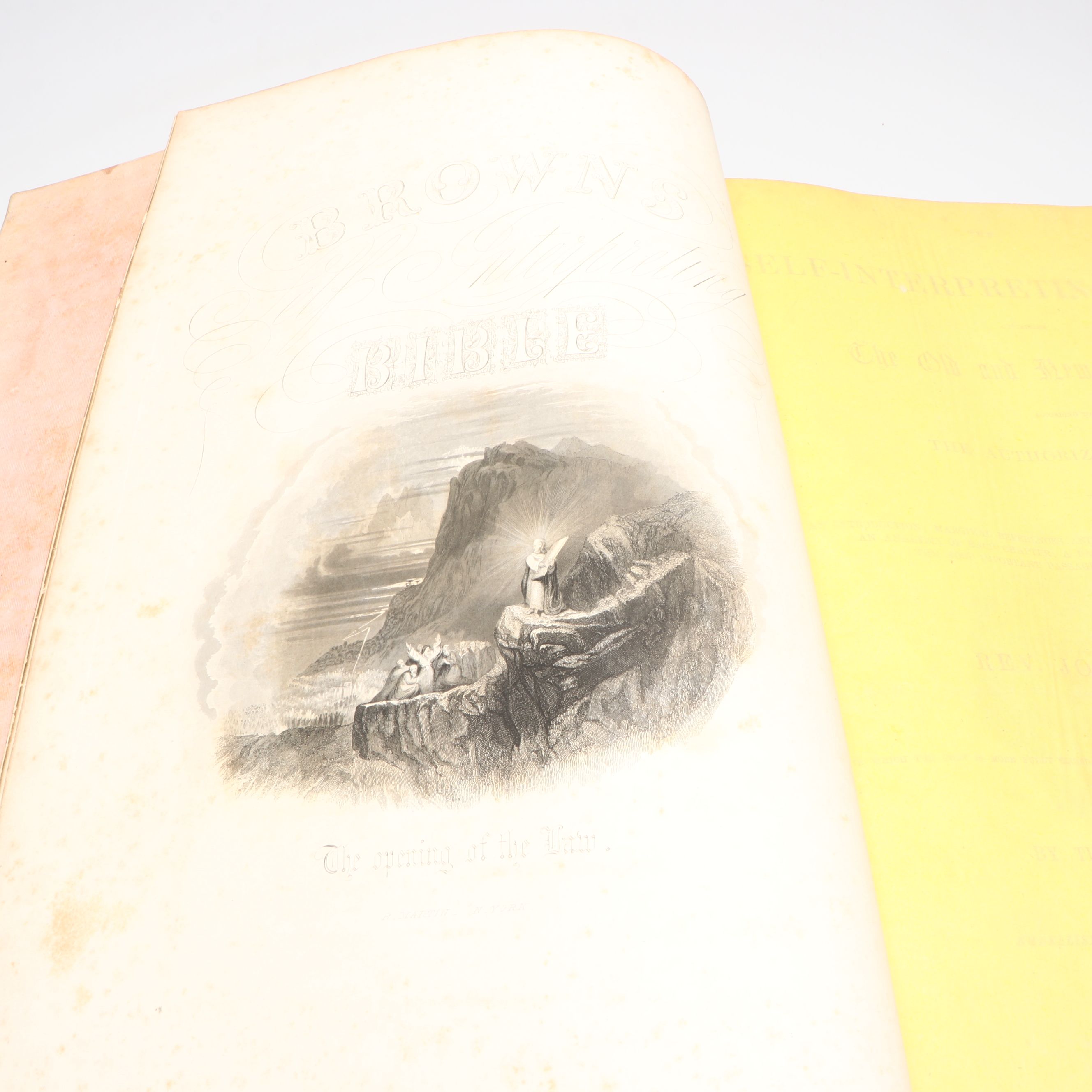 Finely Bound Self-Interpreting Bible Introduced by John Brown, Mid-19th Century