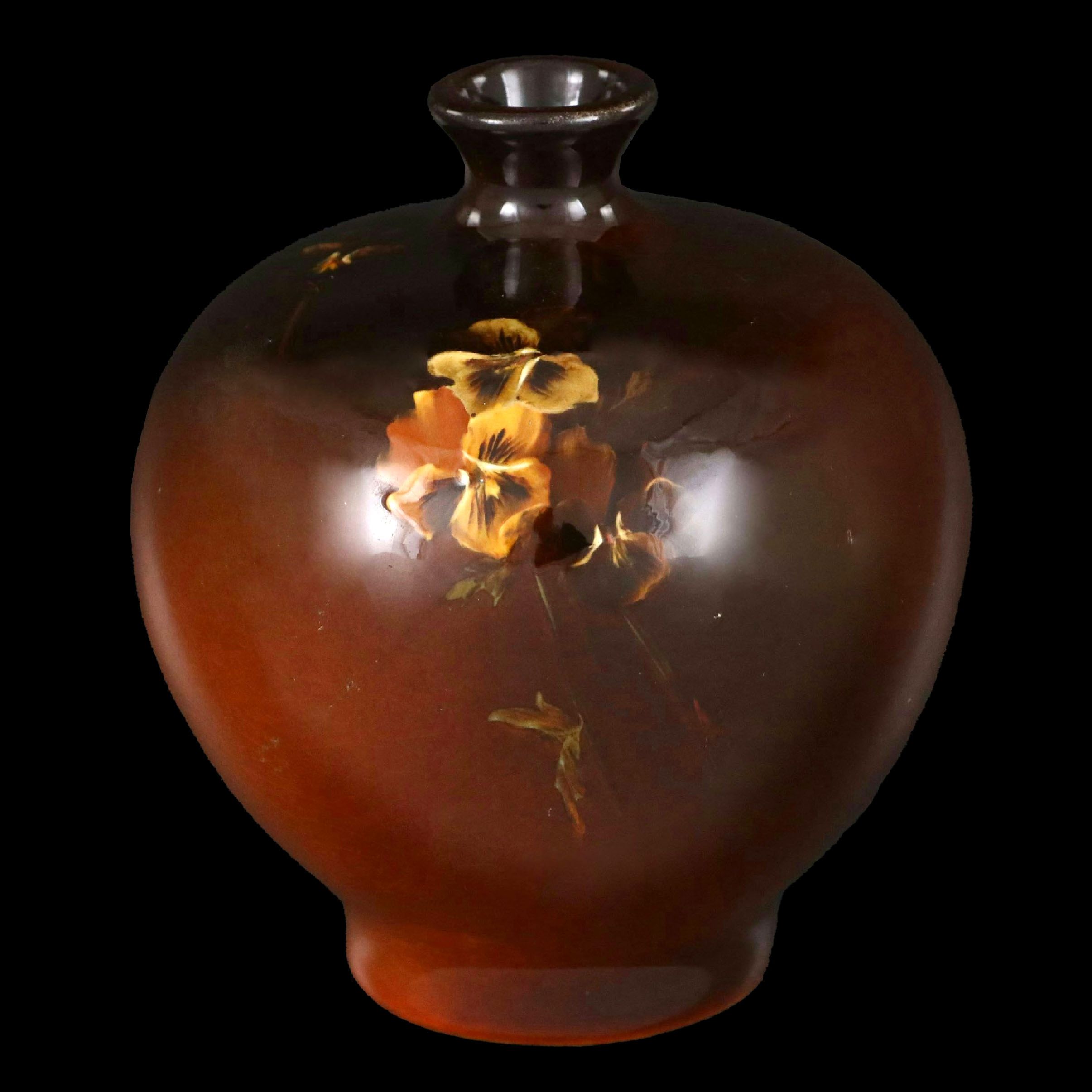 Weller Pottery Louwelsa Floral Ceramic Vase, Late 19th/Early 20th Century