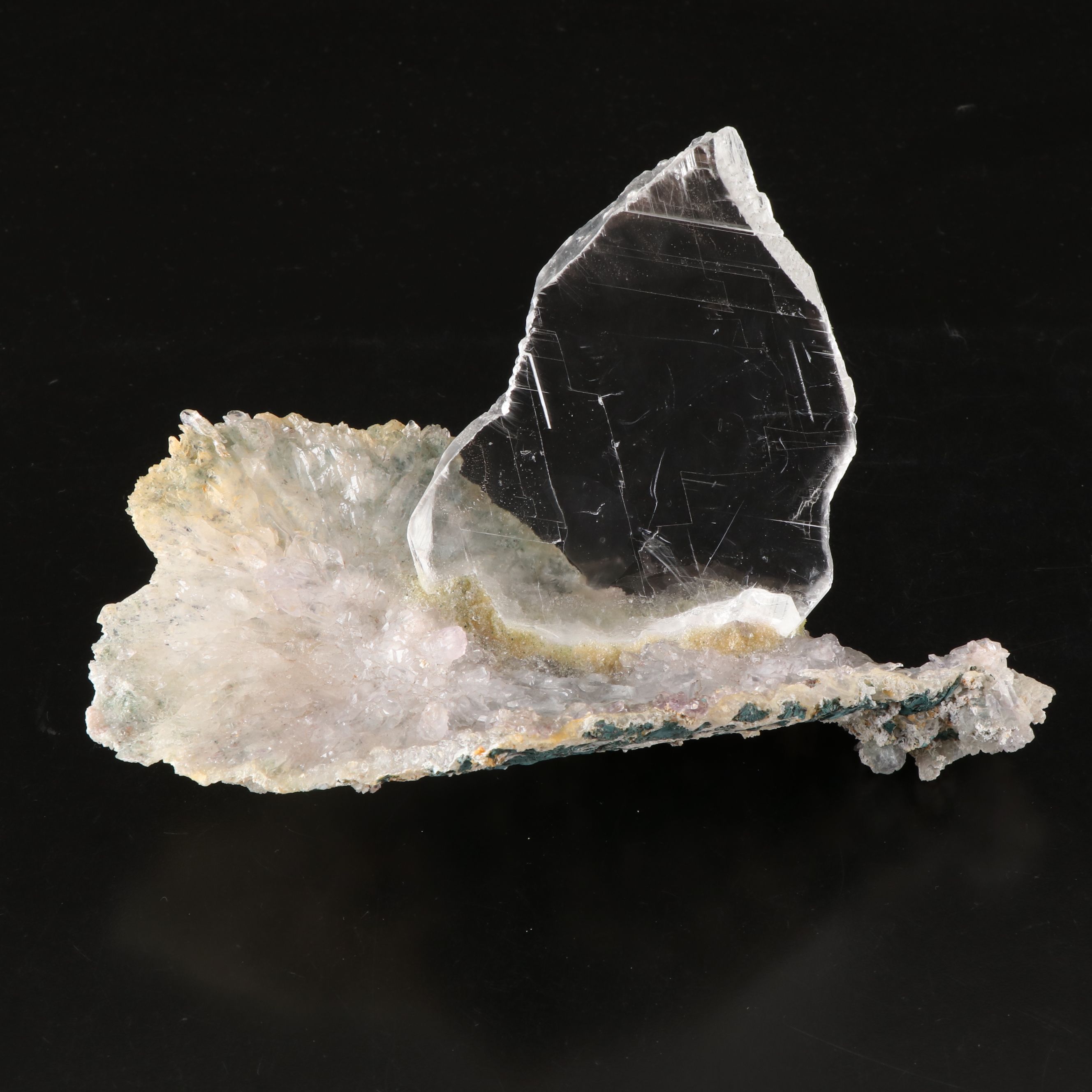 Calcite on Amethyst Specimen