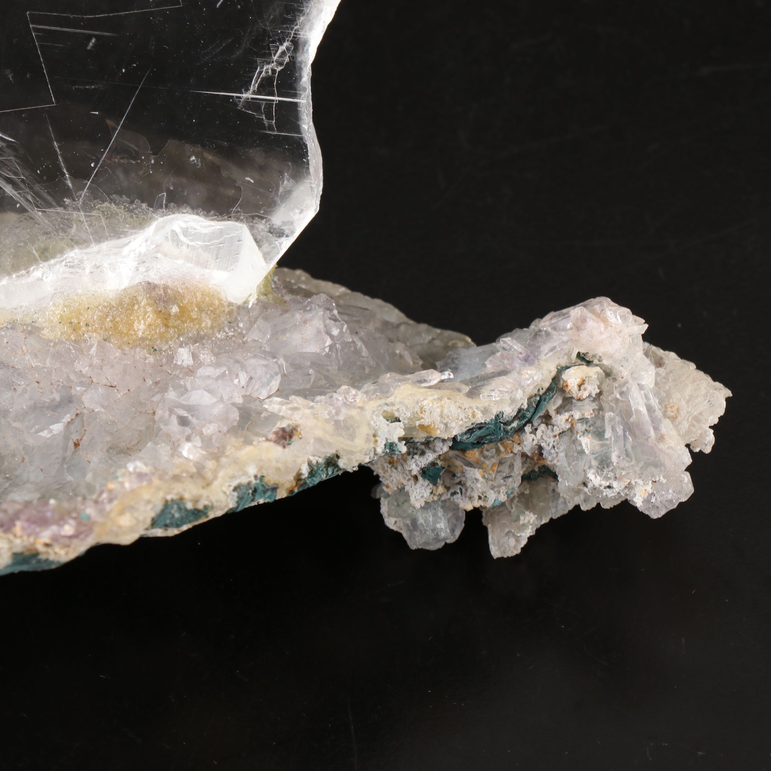 Calcite on Amethyst Specimen