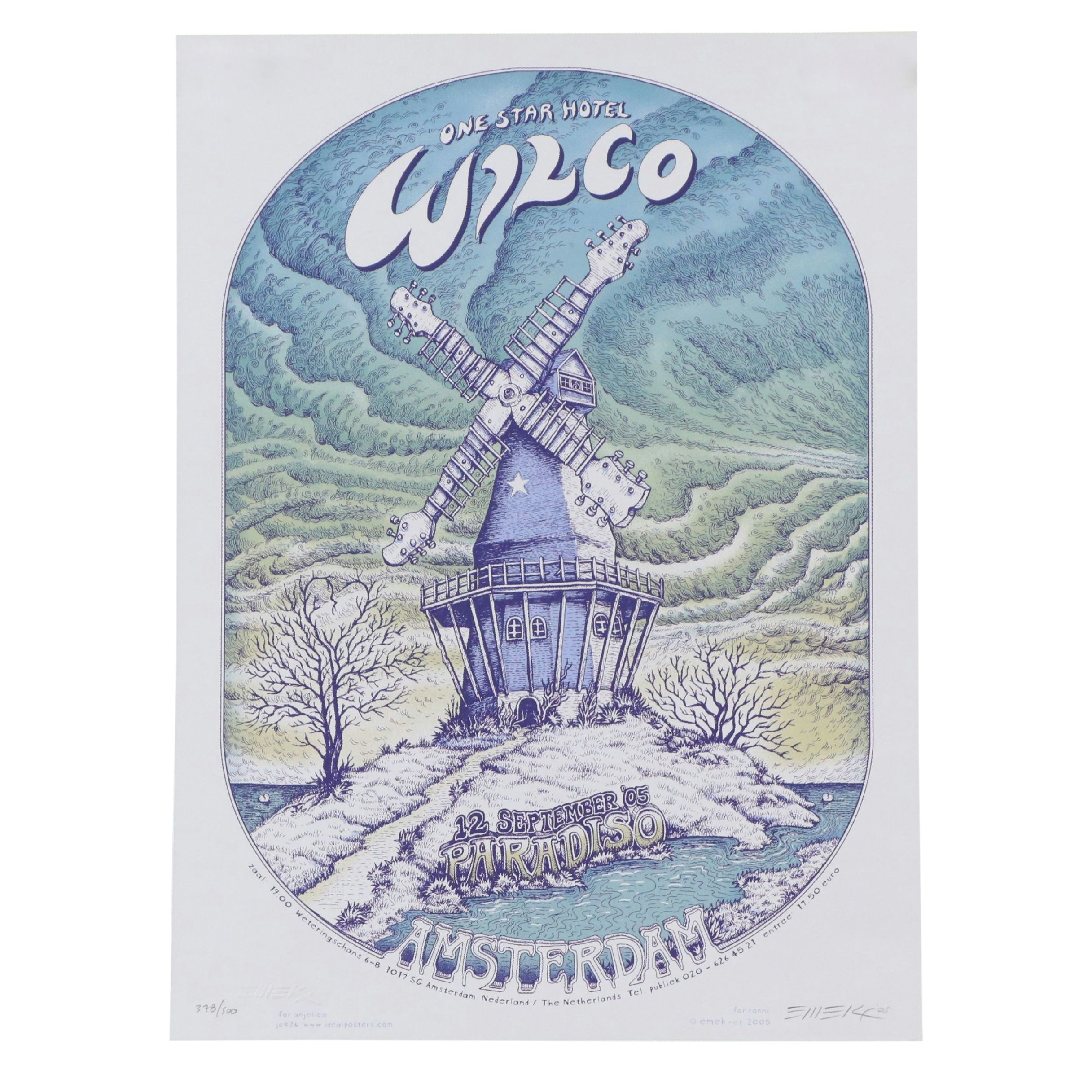 Emek Golan Serigraph "Wilco: One Star Hotel" Show Poster, 2005