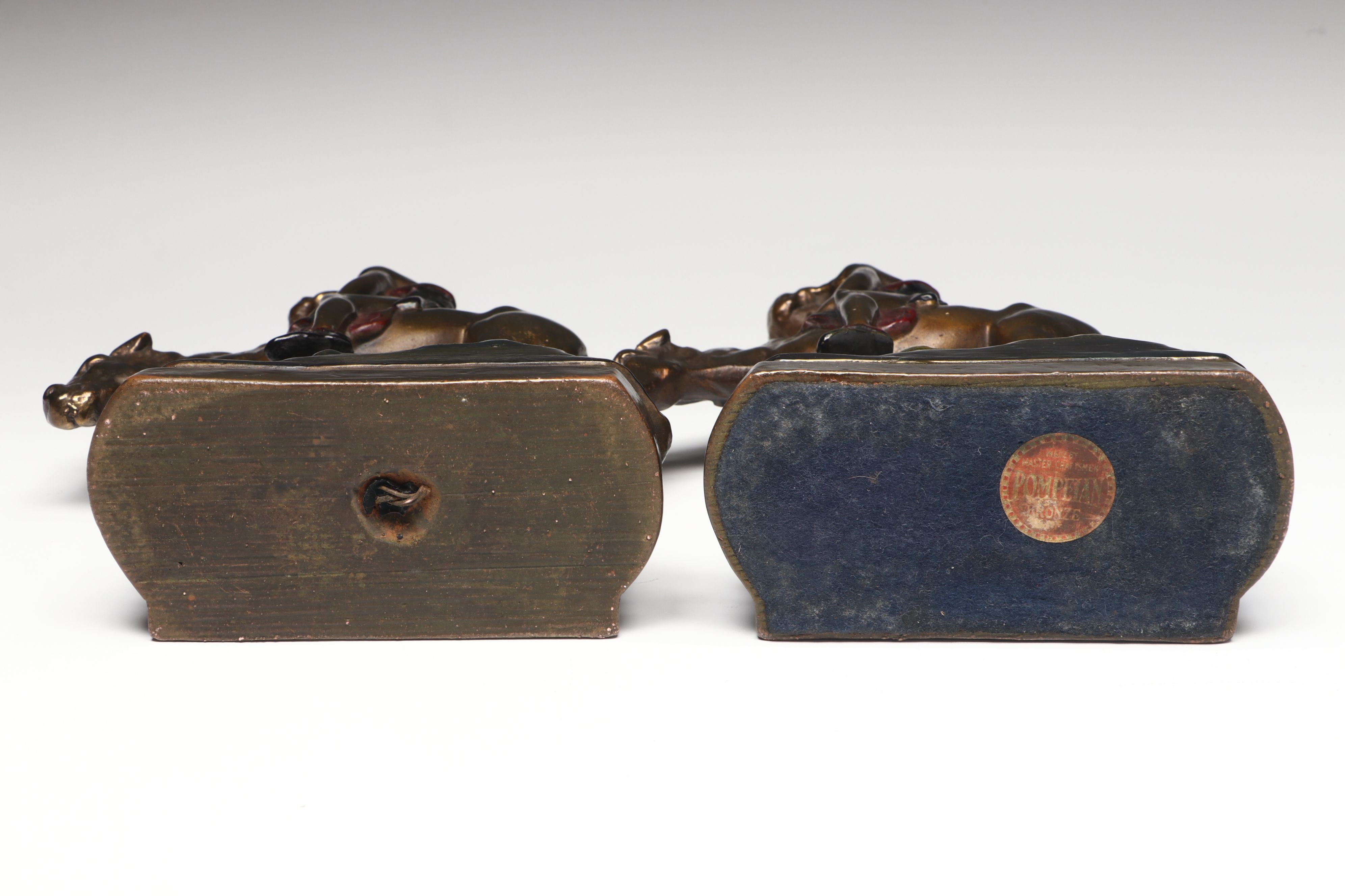 Pompeian Bronze Co. "End of the Trail" Bookends, Early to Mid-20th Century