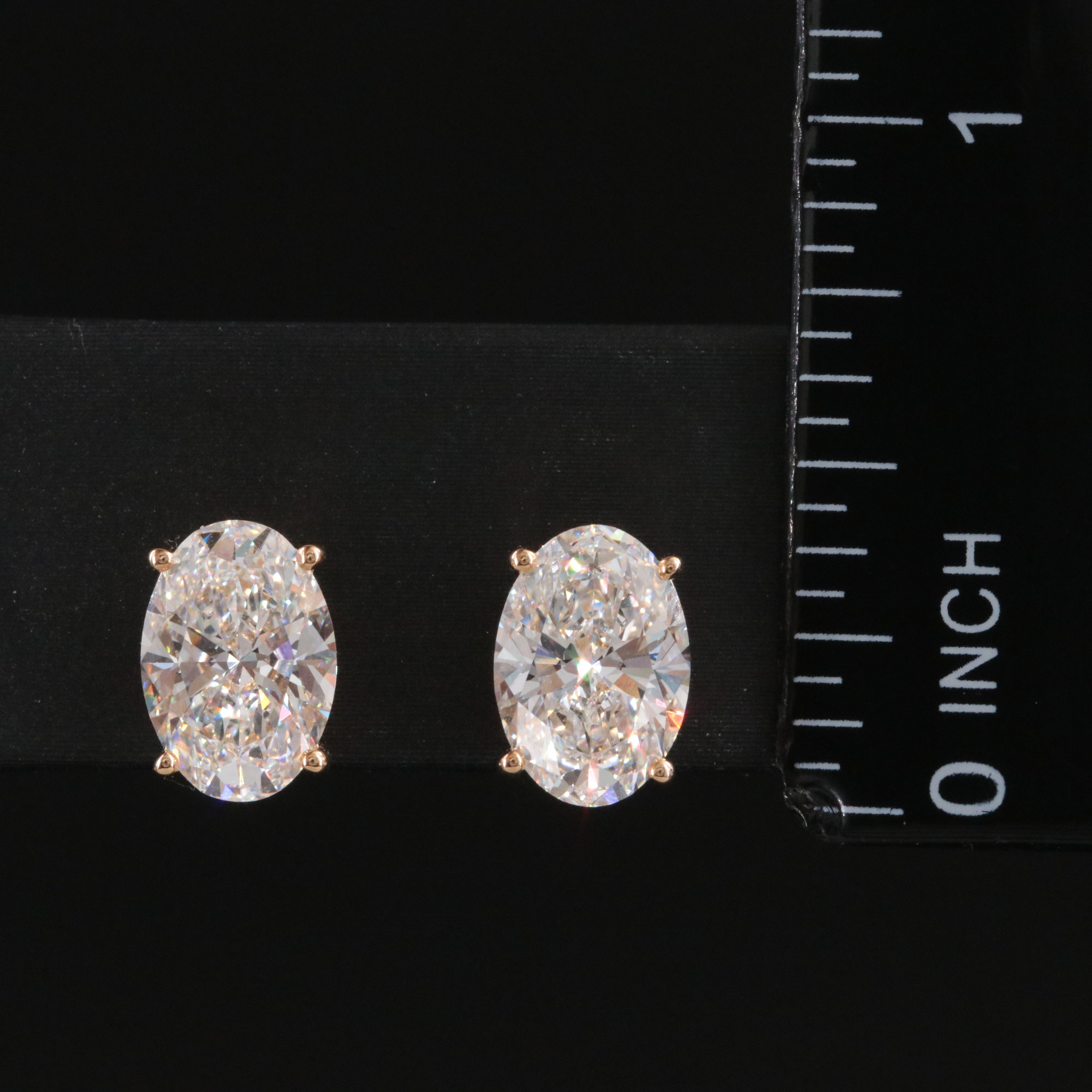 18K 4.14 CTW Lab Grown Diamond Stud Earrings with IGI Reports