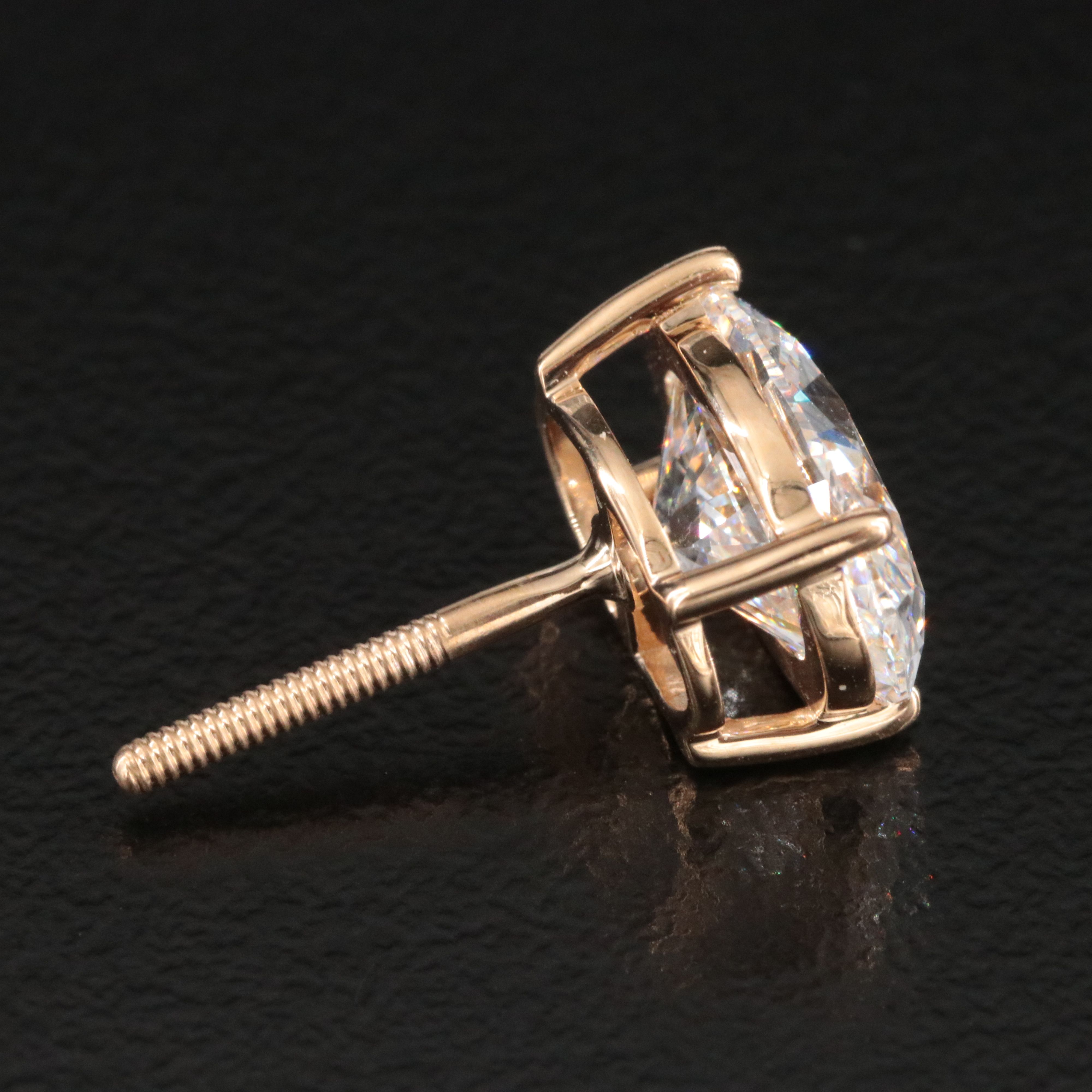 18K 4.14 CTW Lab Grown Diamond Stud Earrings with IGI Reports