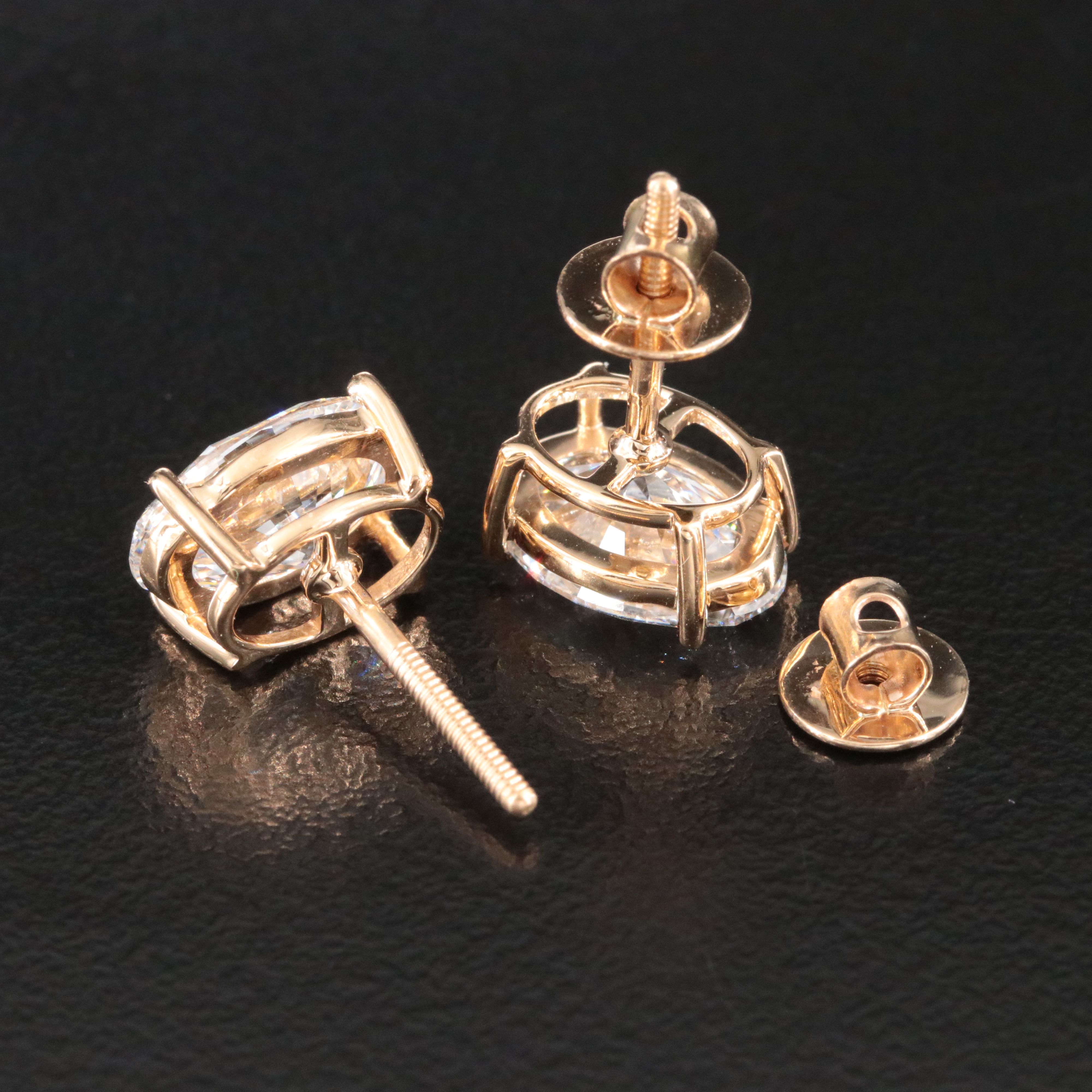 18K 4.14 CTW Lab Grown Diamond Stud Earrings with IGI Reports