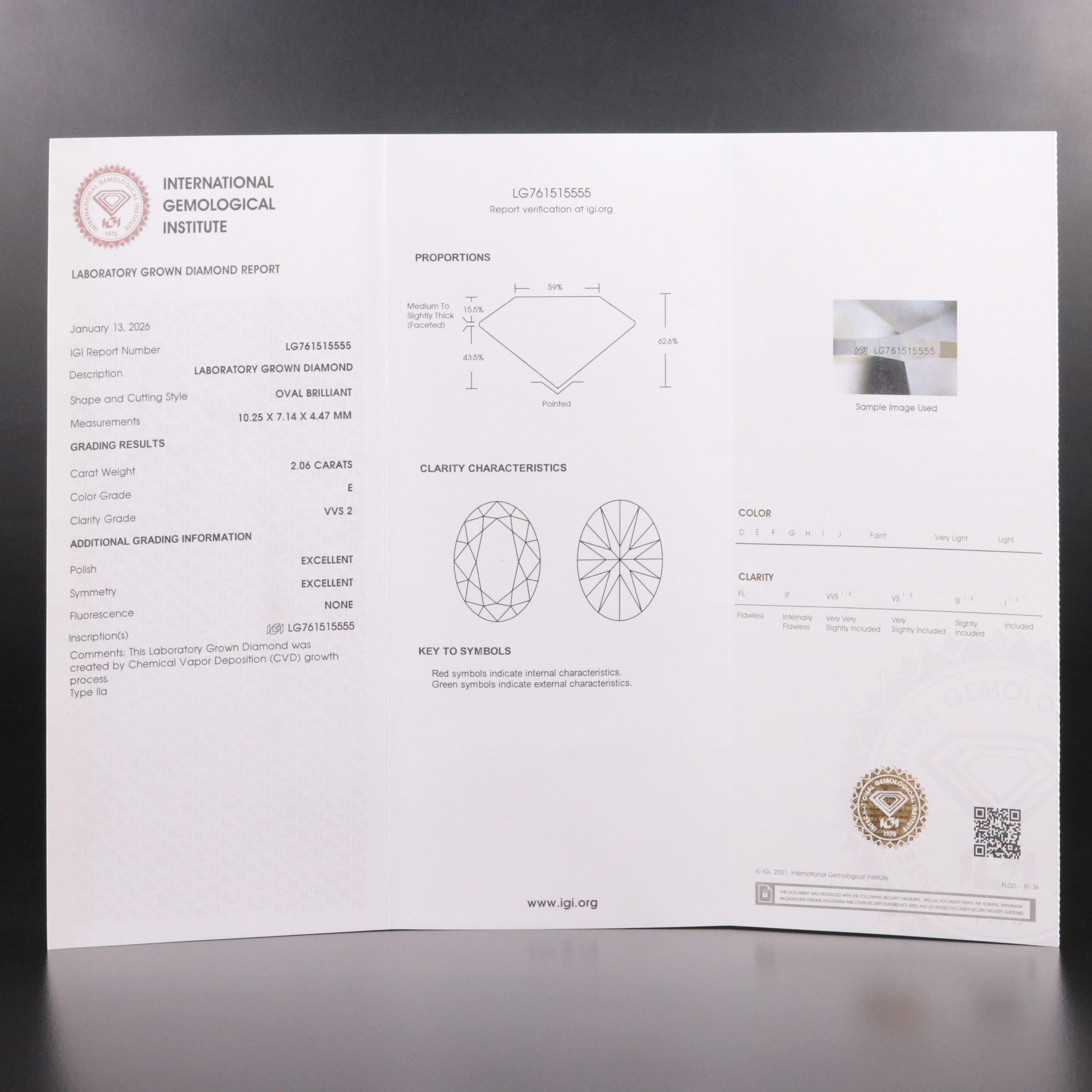 18K 4.14 CTW Lab Grown Diamond Stud Earrings with IGI Reports
