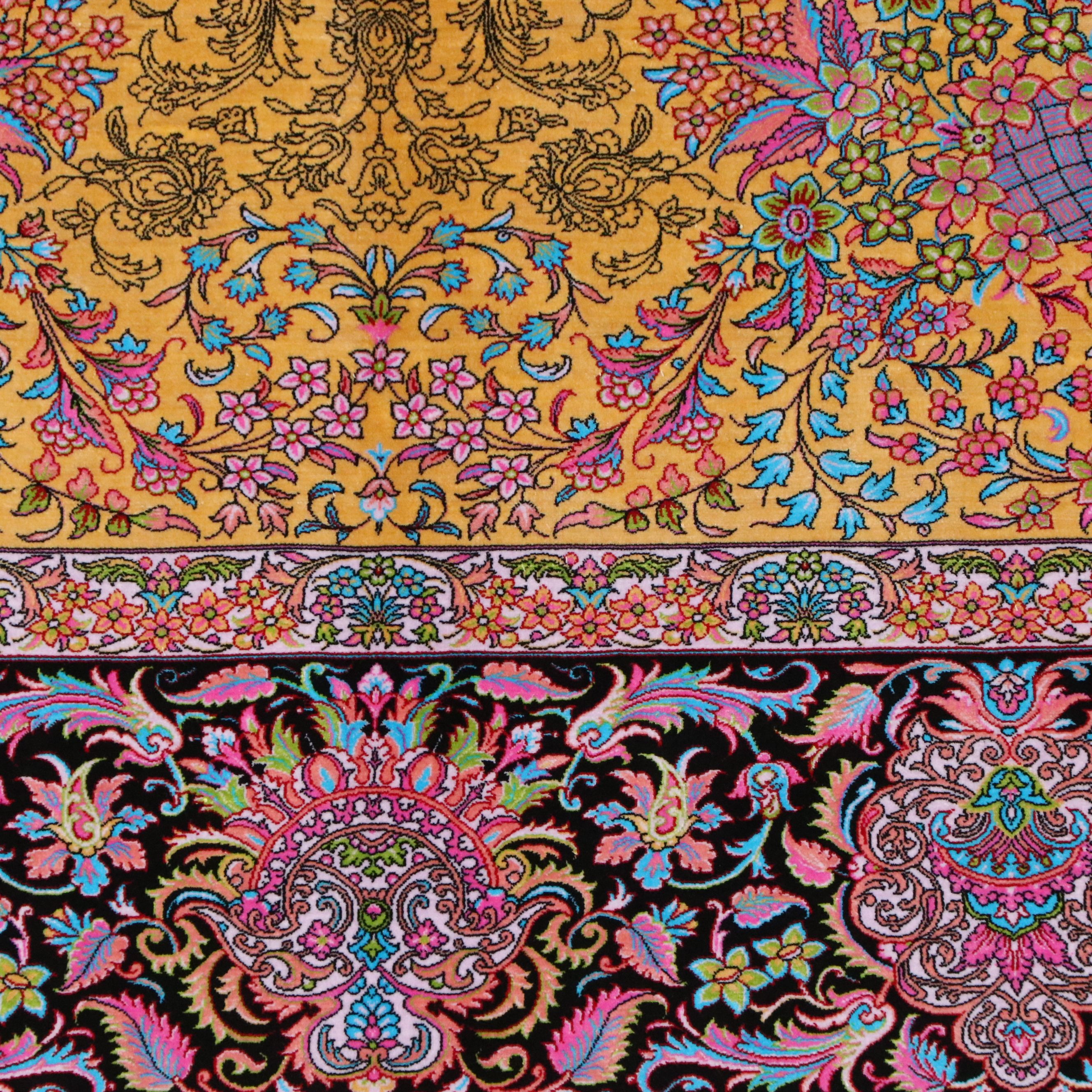 6'7 x 10'3 Machine Made Turkish Qom Style Area Rug