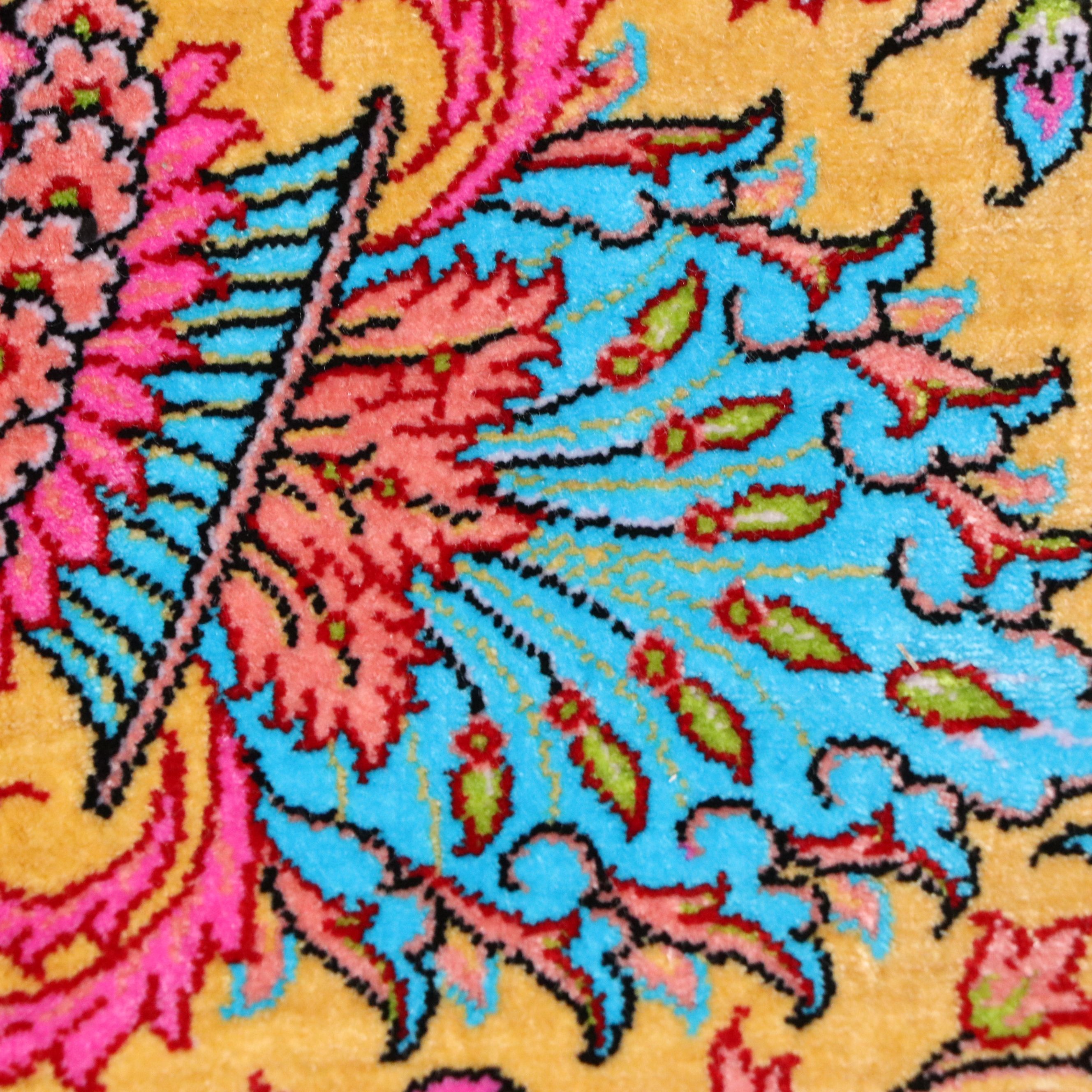 6'7 x 10'3 Machine Made Turkish Qom Style Area Rug