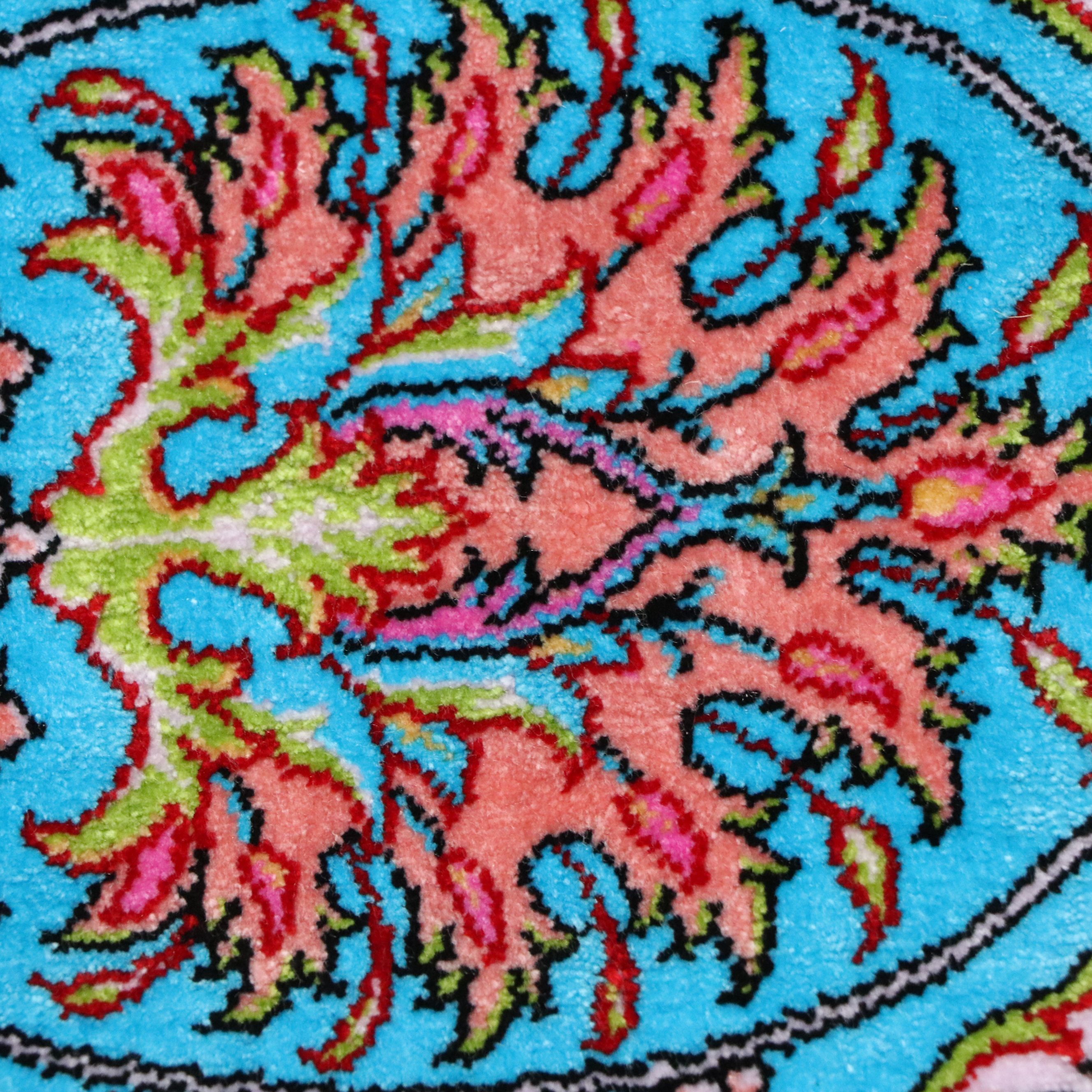 6'7 x 10'3 Machine Made Turkish Qom Style Area Rug