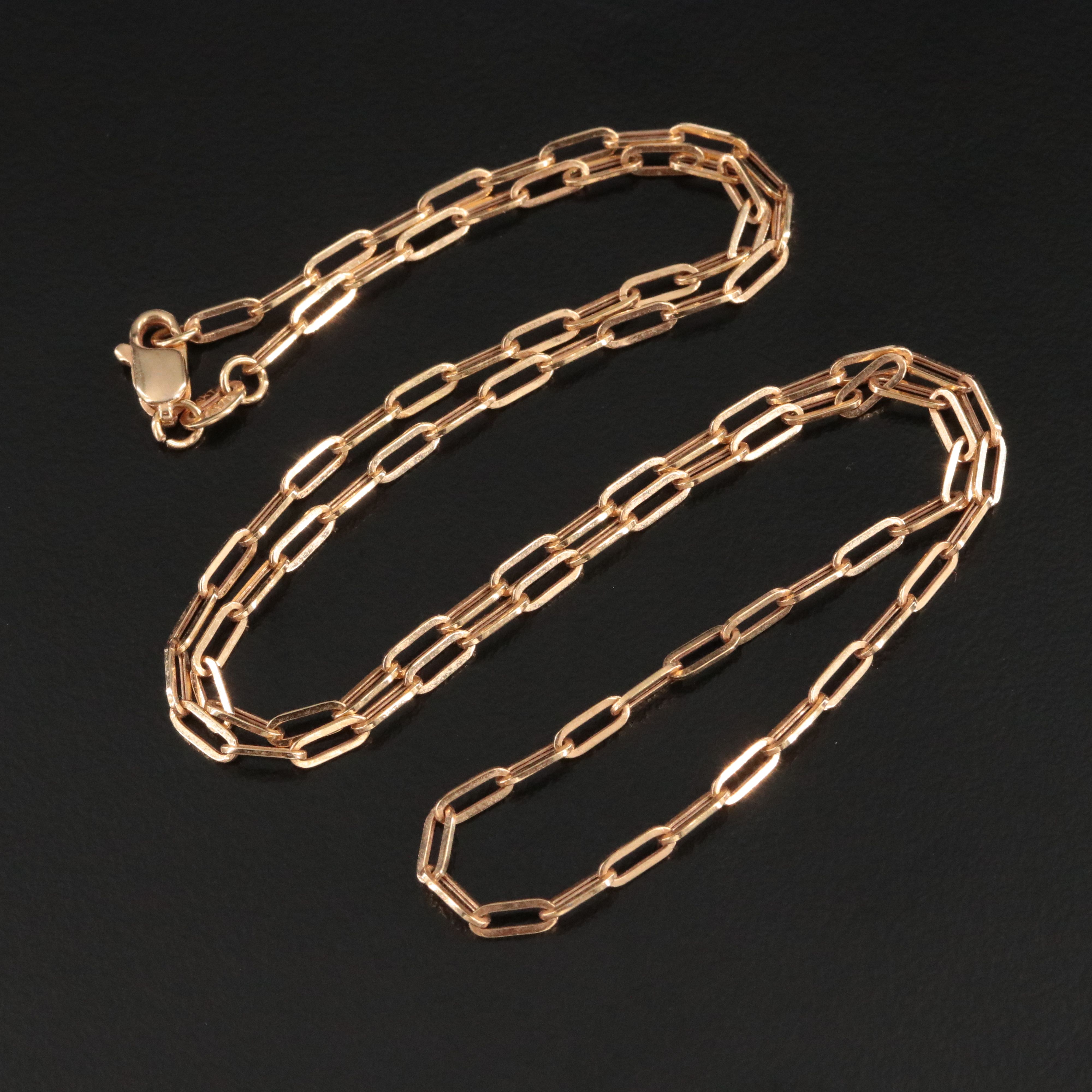 10K Paper Clip Link Necklace