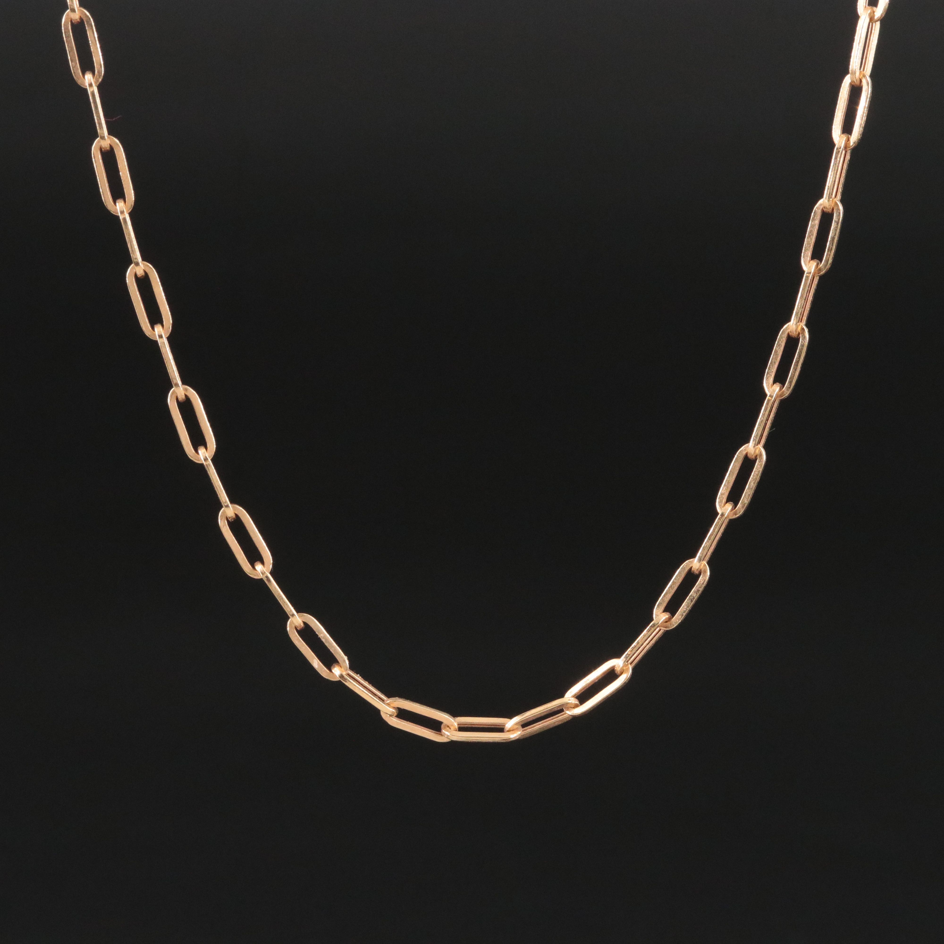 10K Paper Clip Link Necklace