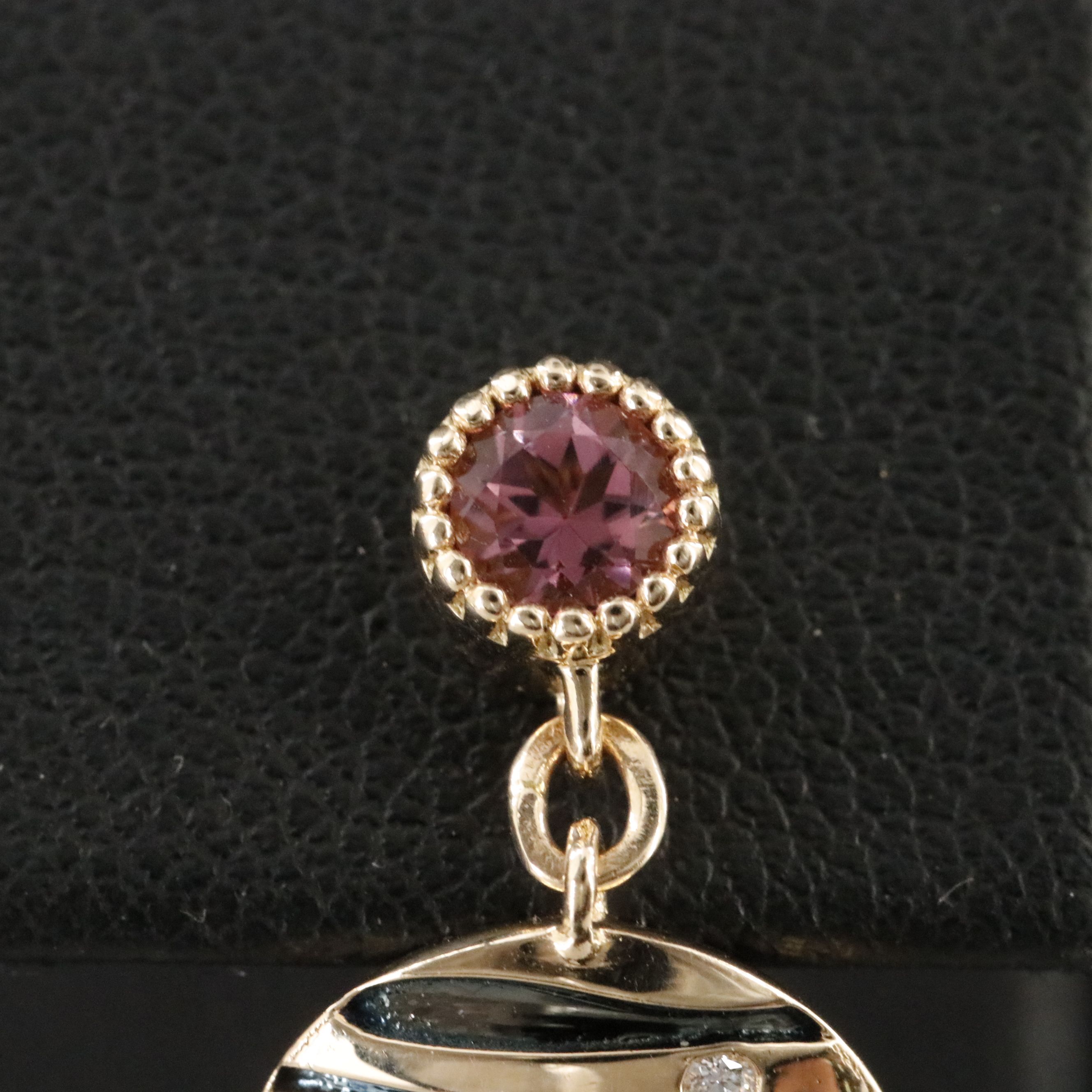 14K Tourmaline and Diamond Drop Earrings