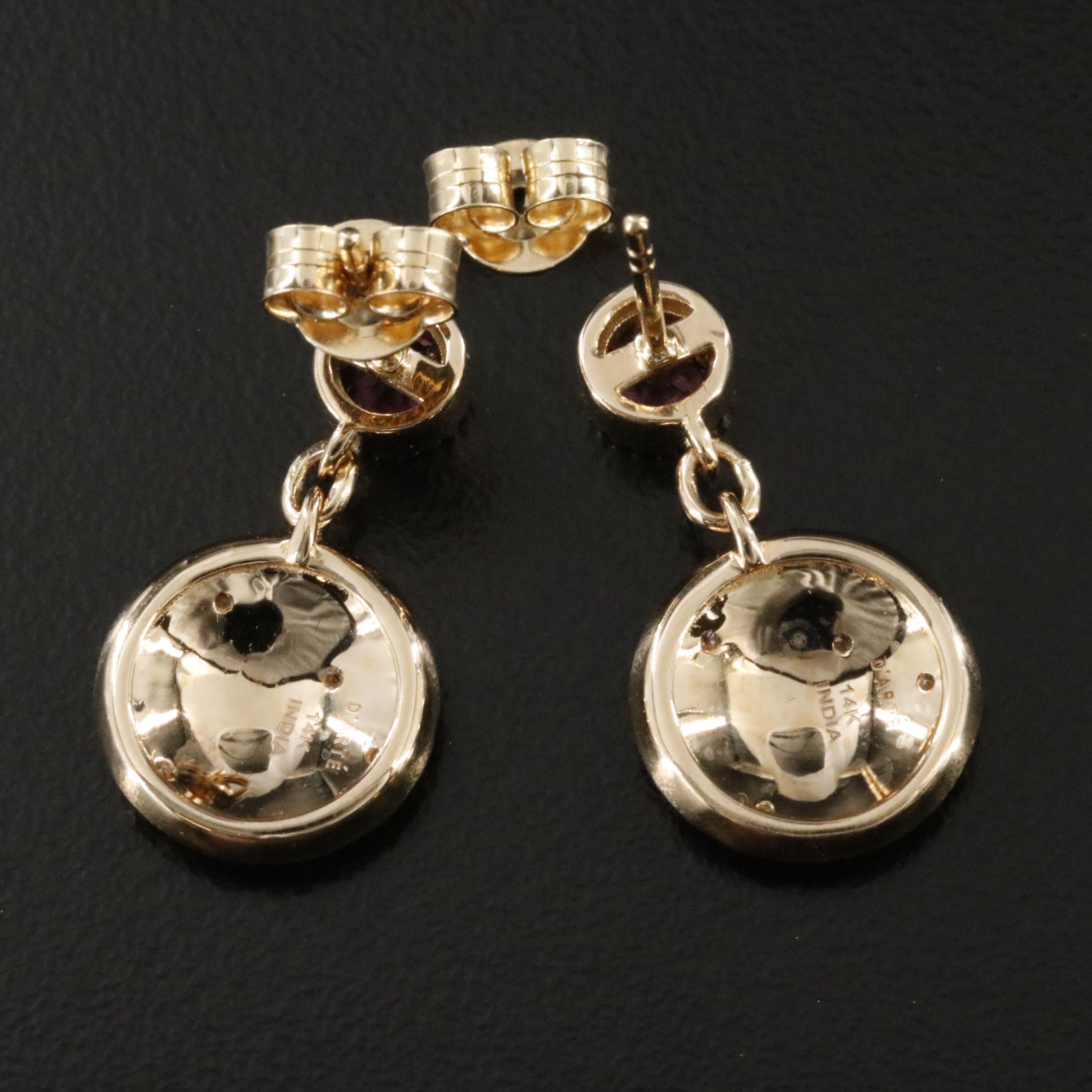 14K Tourmaline and Diamond Drop Earrings