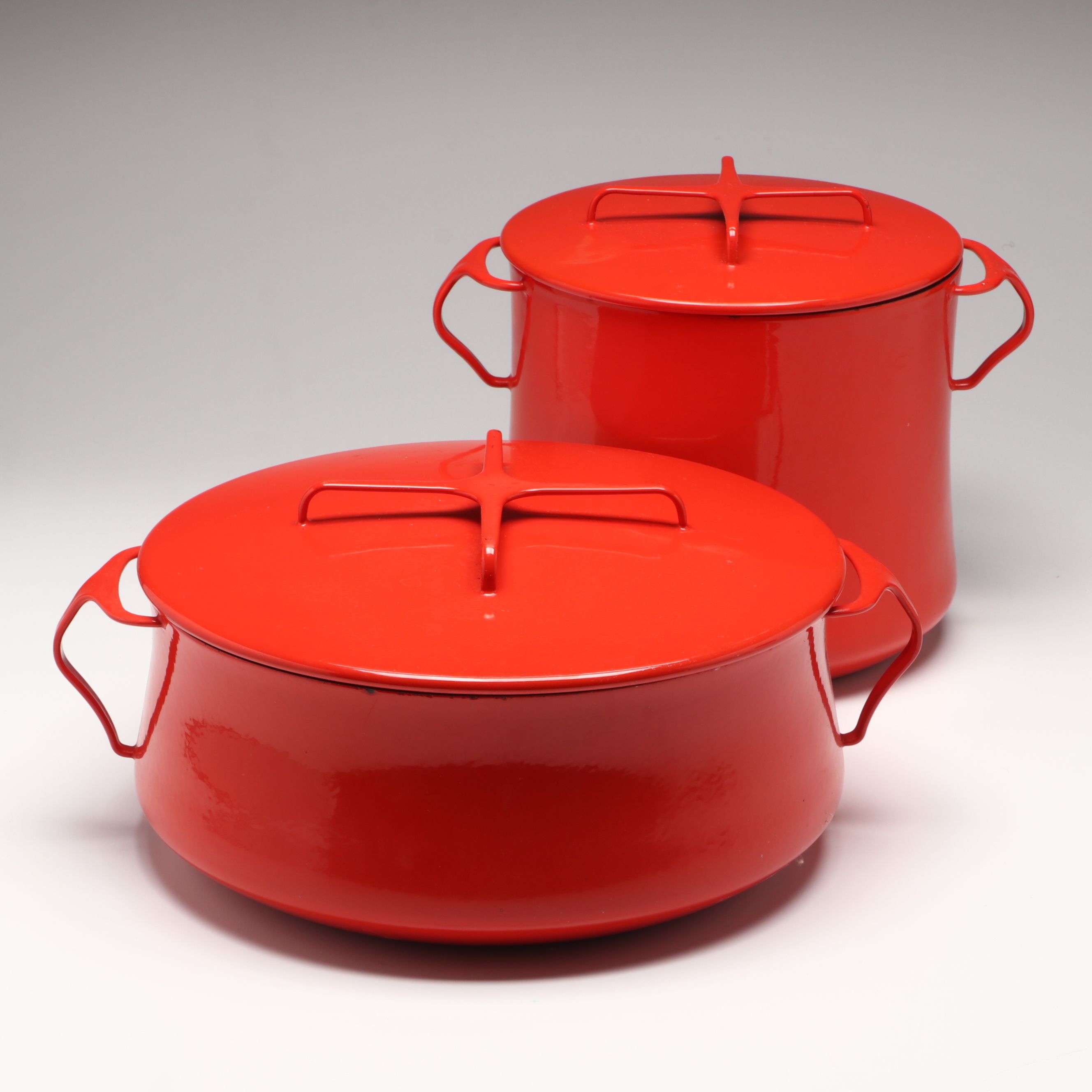 Dansk Enamelware Red Pots
