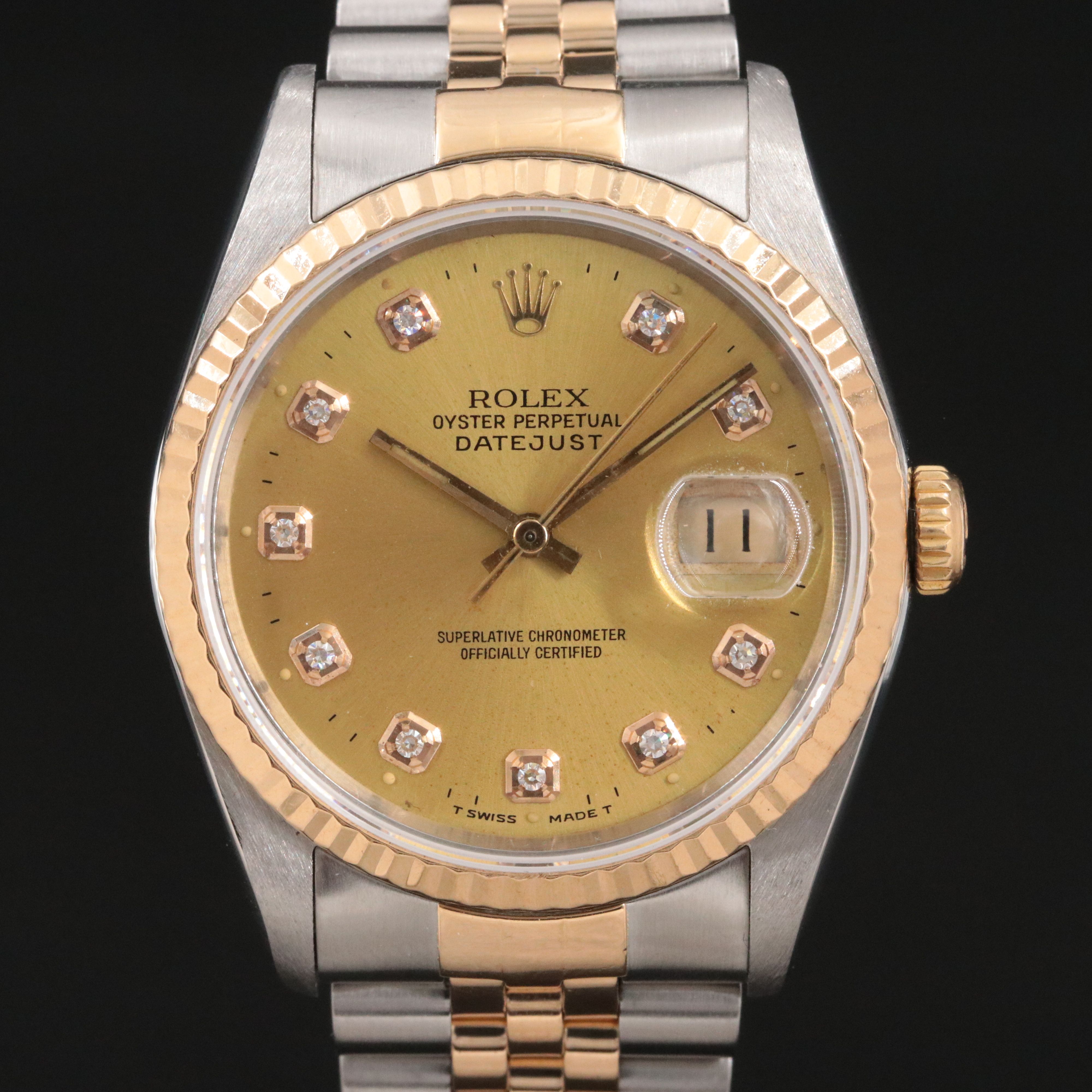 Rolex Datejust 36 16233 Custom Dial Vintage Automatic Watch c.1991