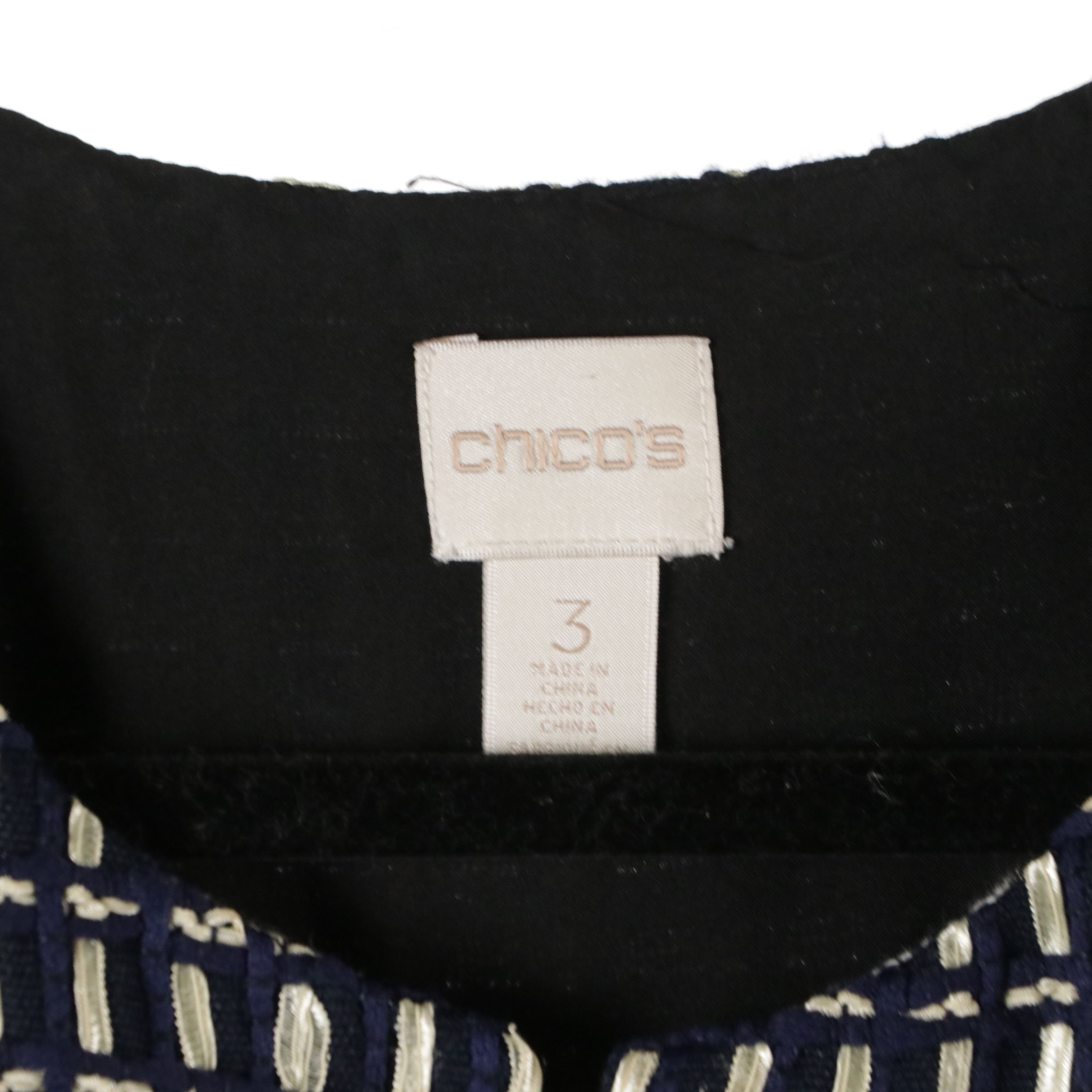 Chico's Patterned Cotton Blouses, Tweed Jacket and Moroccan Print Jacket