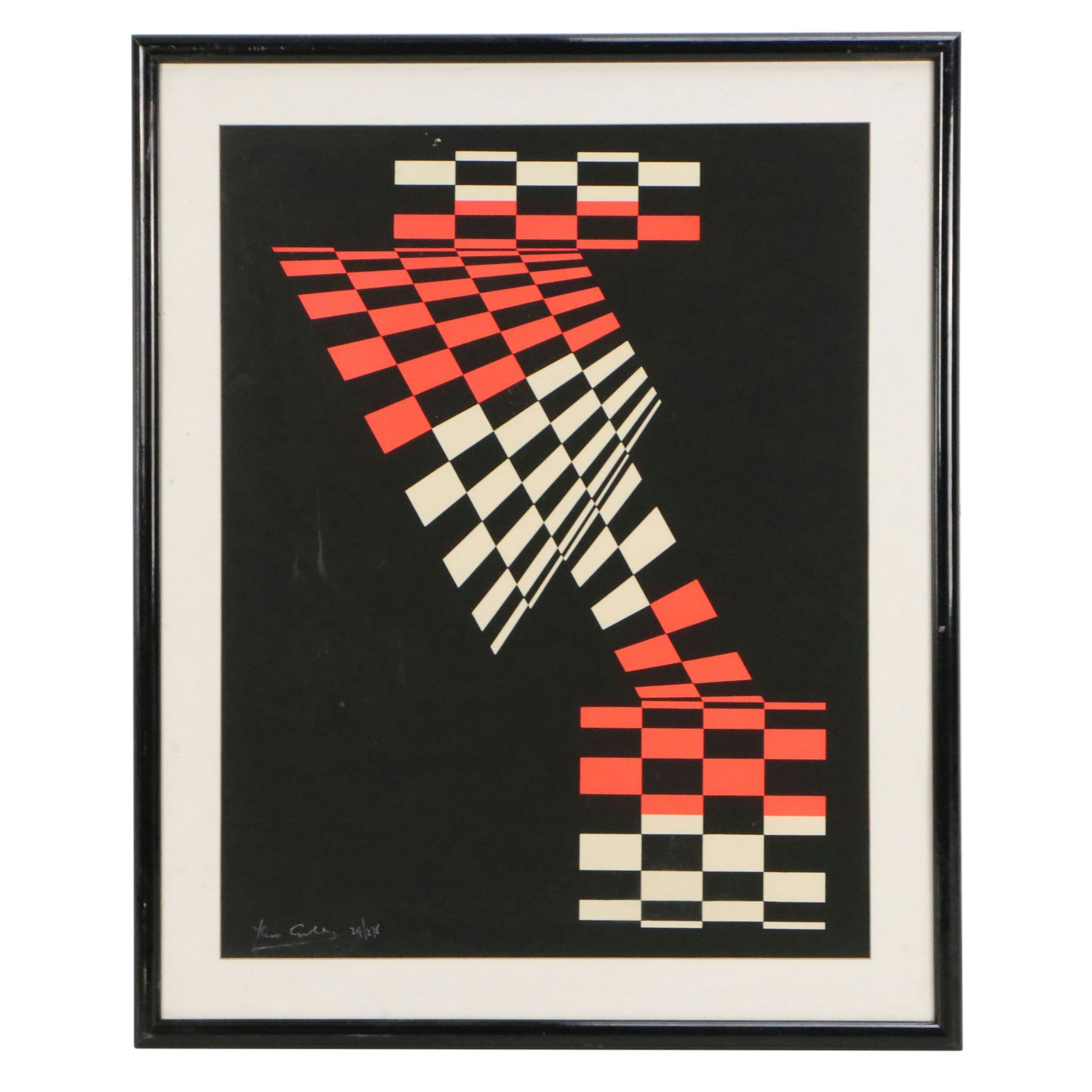 Theo Coster Op Art Serigraph