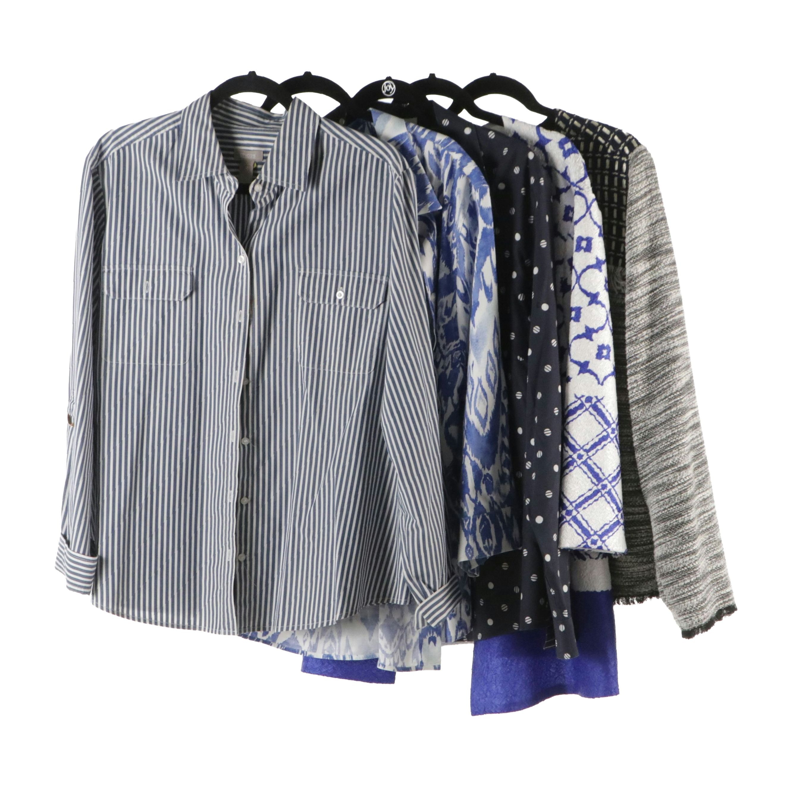 Chico's Patterned Cotton Blouses, Tweed Jacket and Moroccan Print Jacket