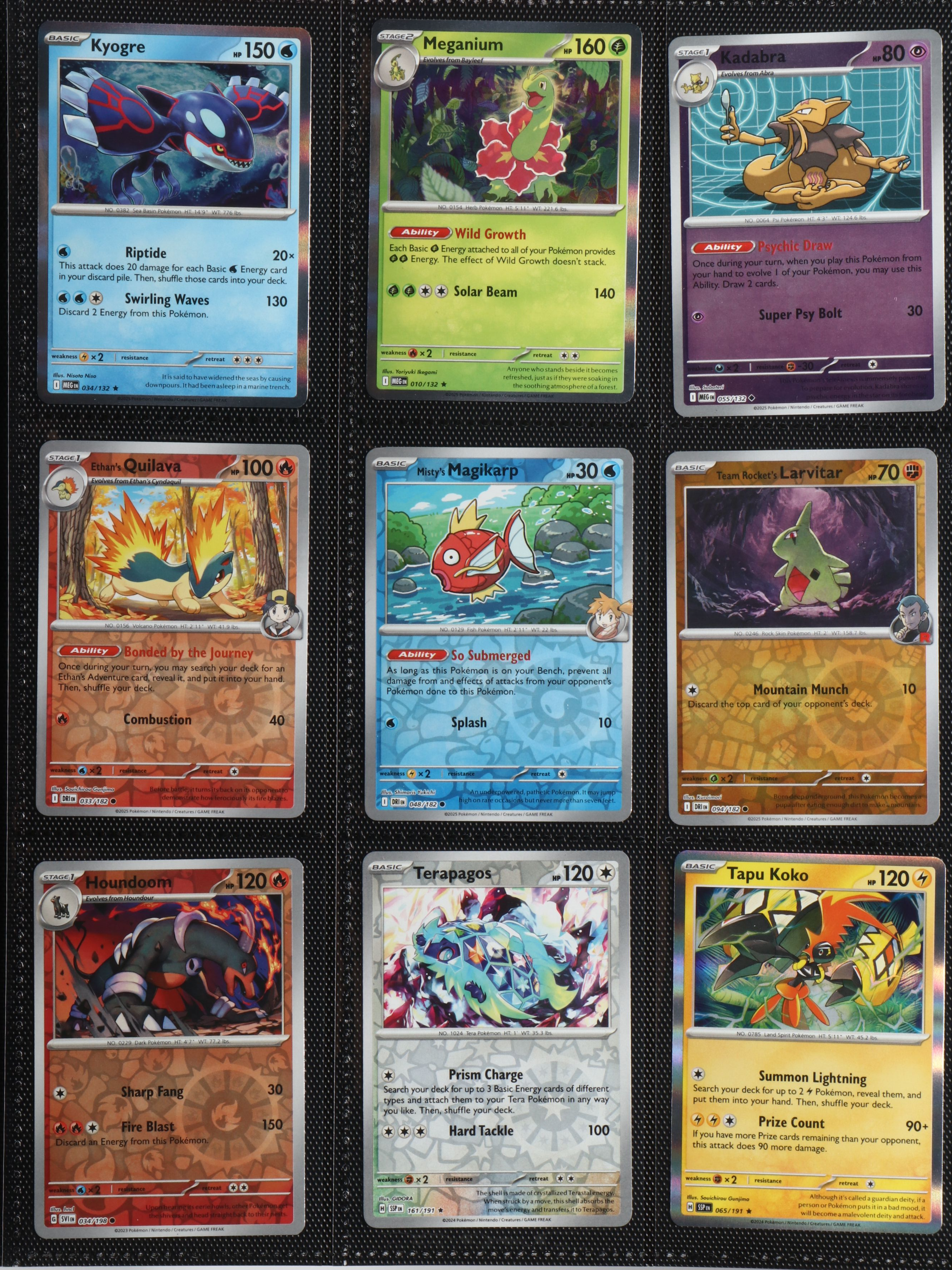 Pokémon Card Collection Featuring Holo Kyogre, Fezandipiti and More, 2010s-2020s