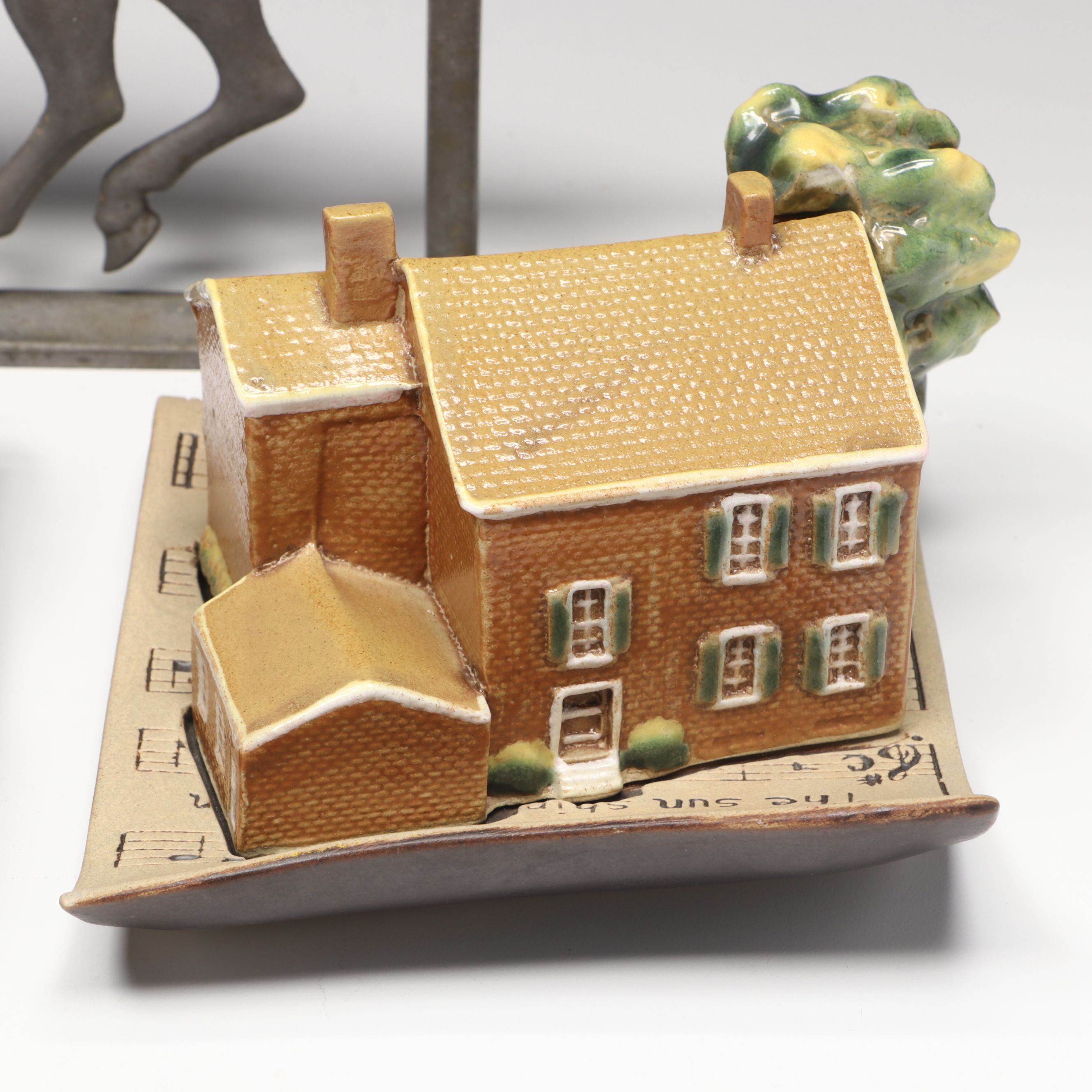 Louisville Stoneware "My Old Kentucky Home" Figure, Racing Horse Finial and More