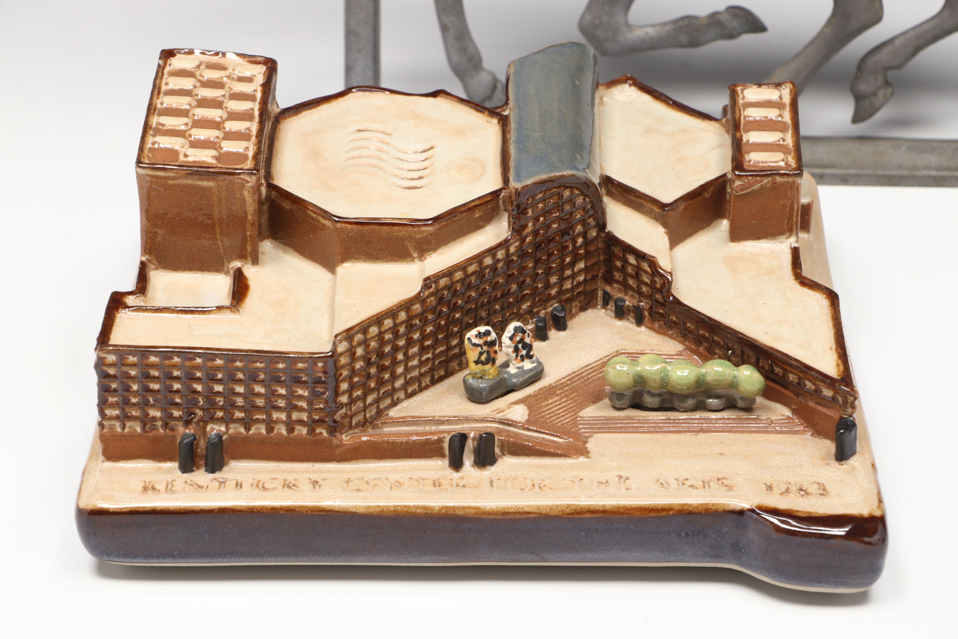 Louisville Stoneware "My Old Kentucky Home" Figure, Racing Horse Finial and More