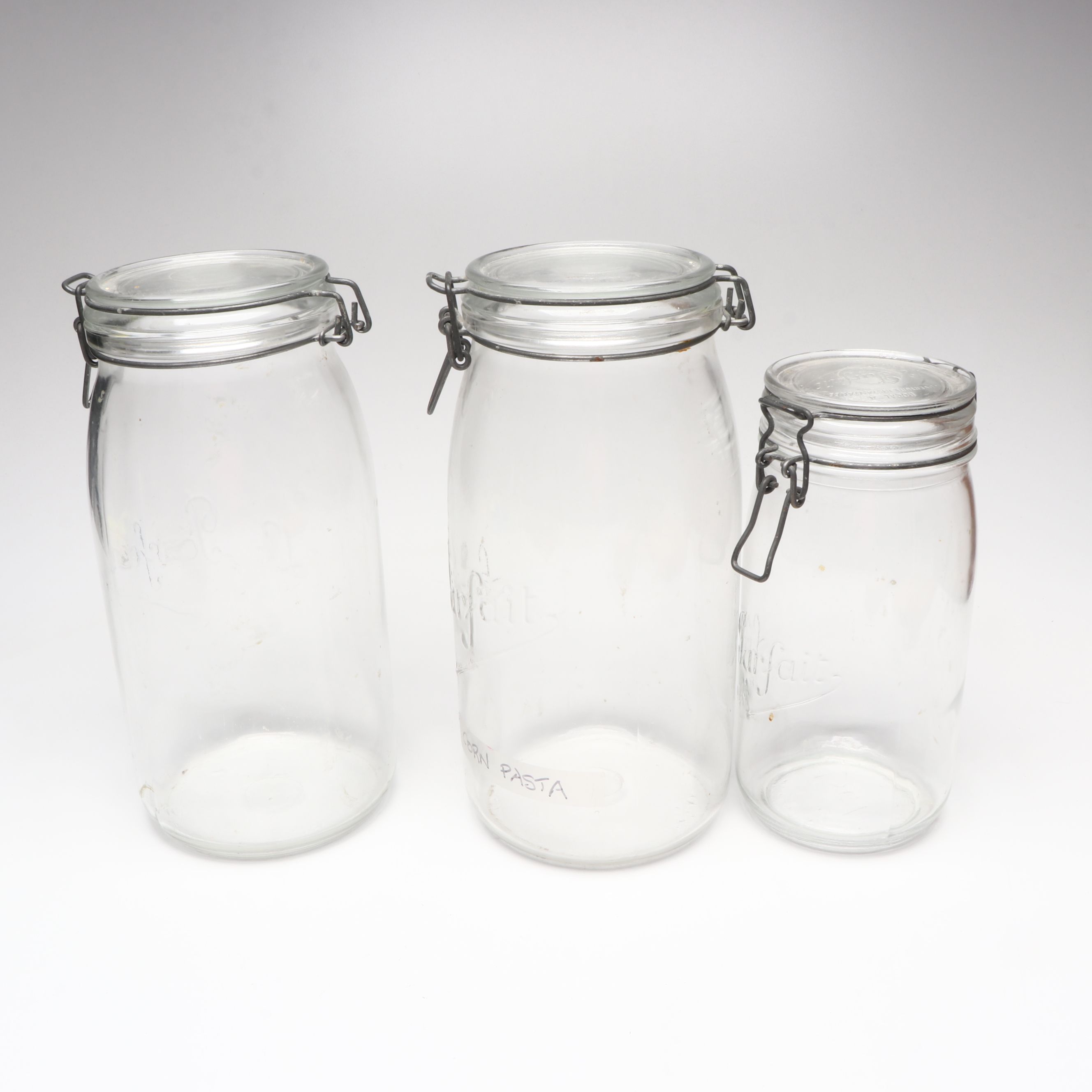 Dansk Teak Bowls, Le Parfait Canisters with Other Serveware and Utensils