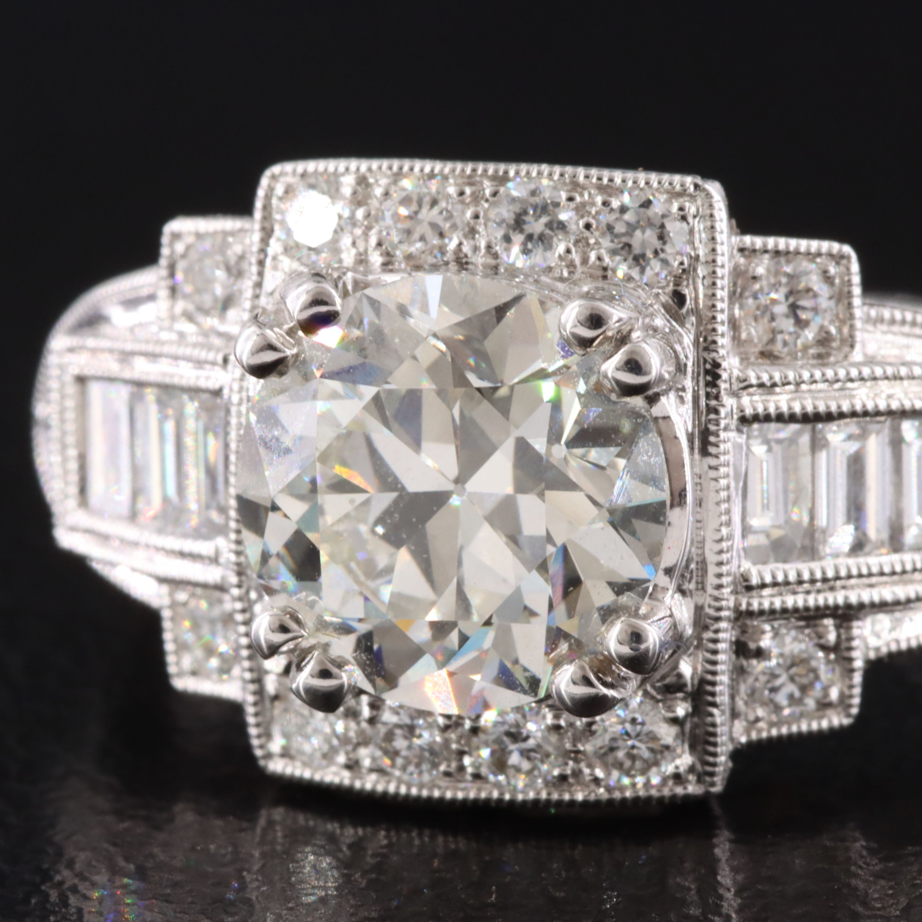 Beverly K 18K 2.65 CTW Diamond Ring with IGI Report and Lab Grown Center